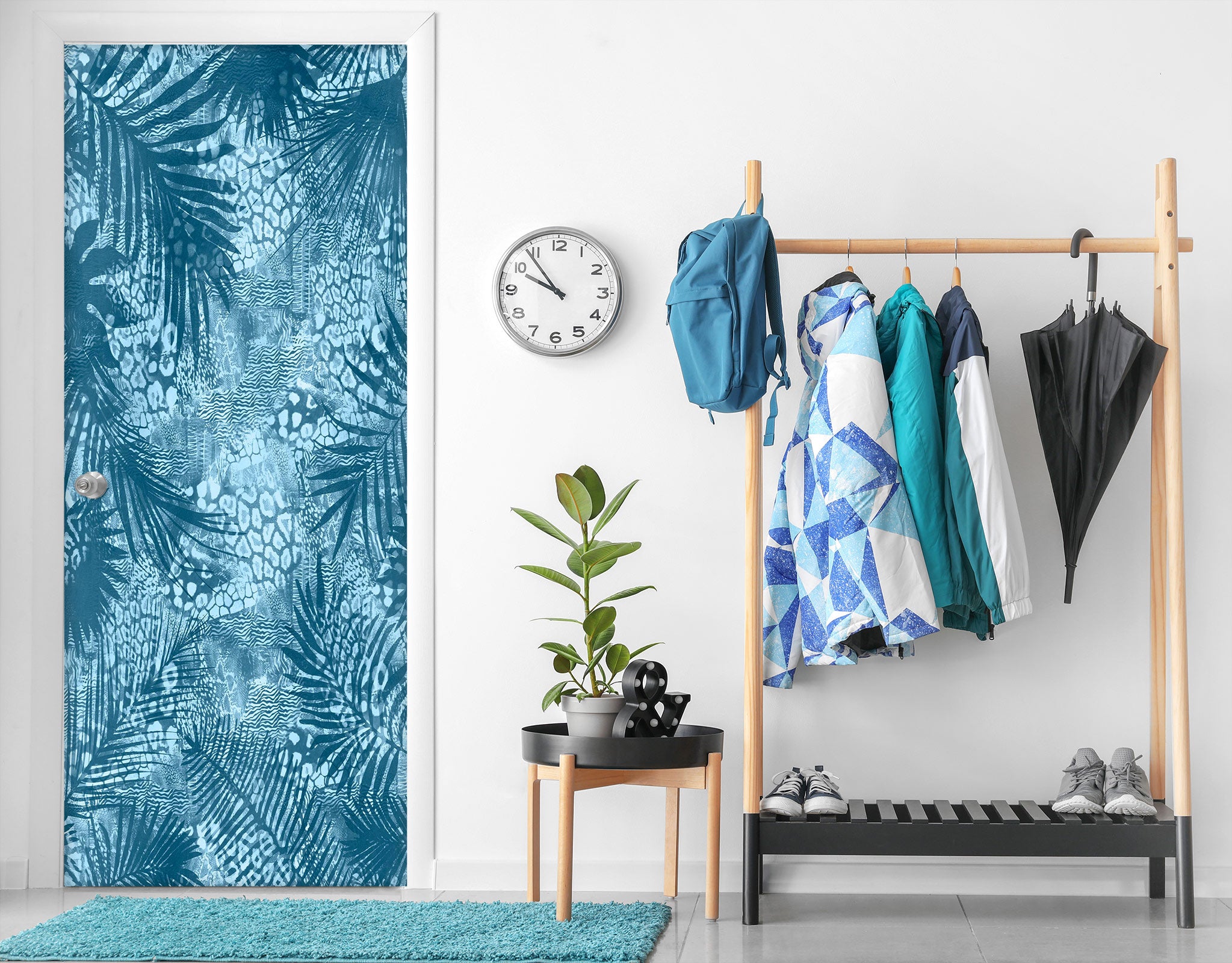 3D Jungle Leaves Pattern 10278 Andrea Haase Door Mural