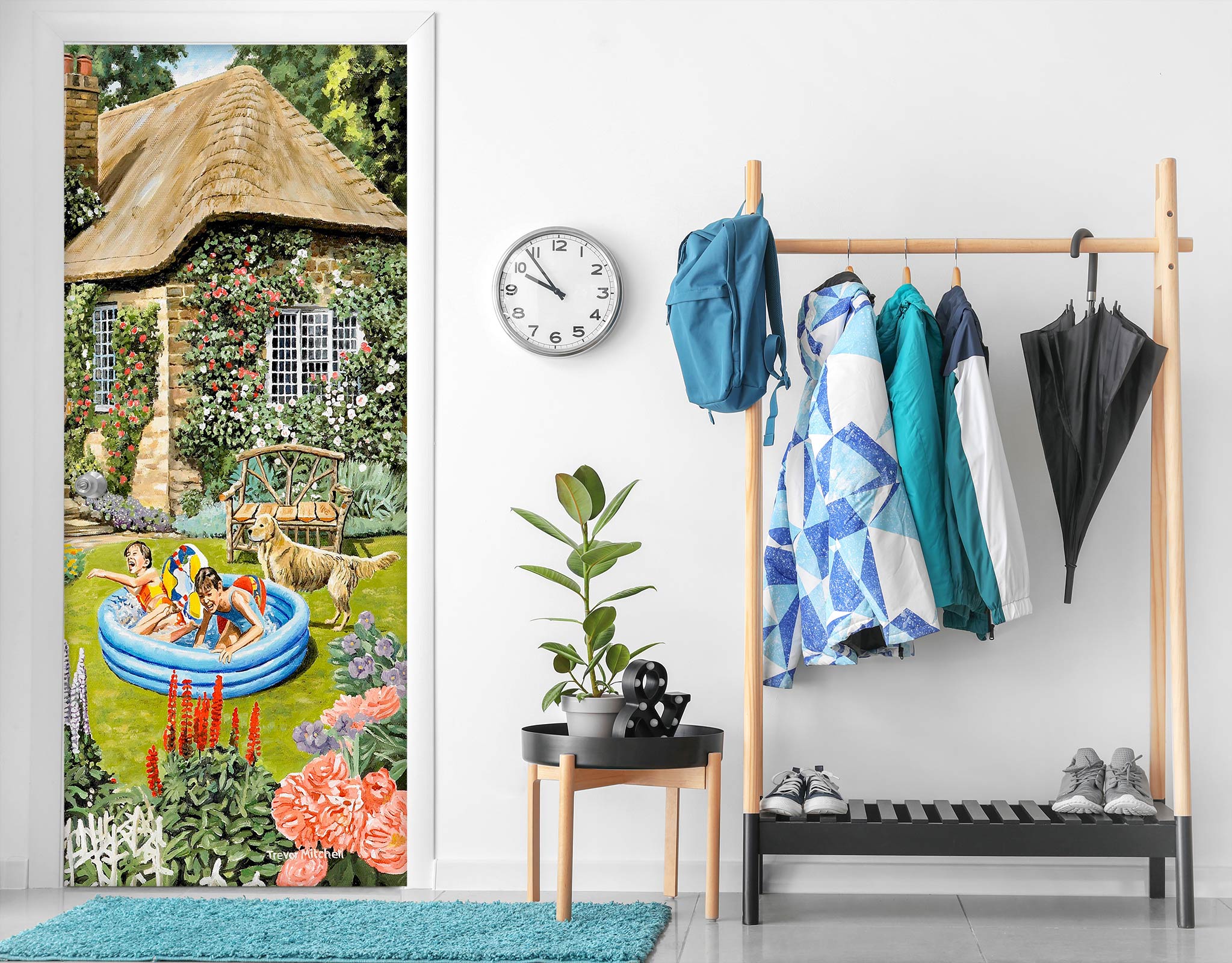 3D Garden Cottage Inflatable Pool 103140 Trevor Mitchell Door Mural