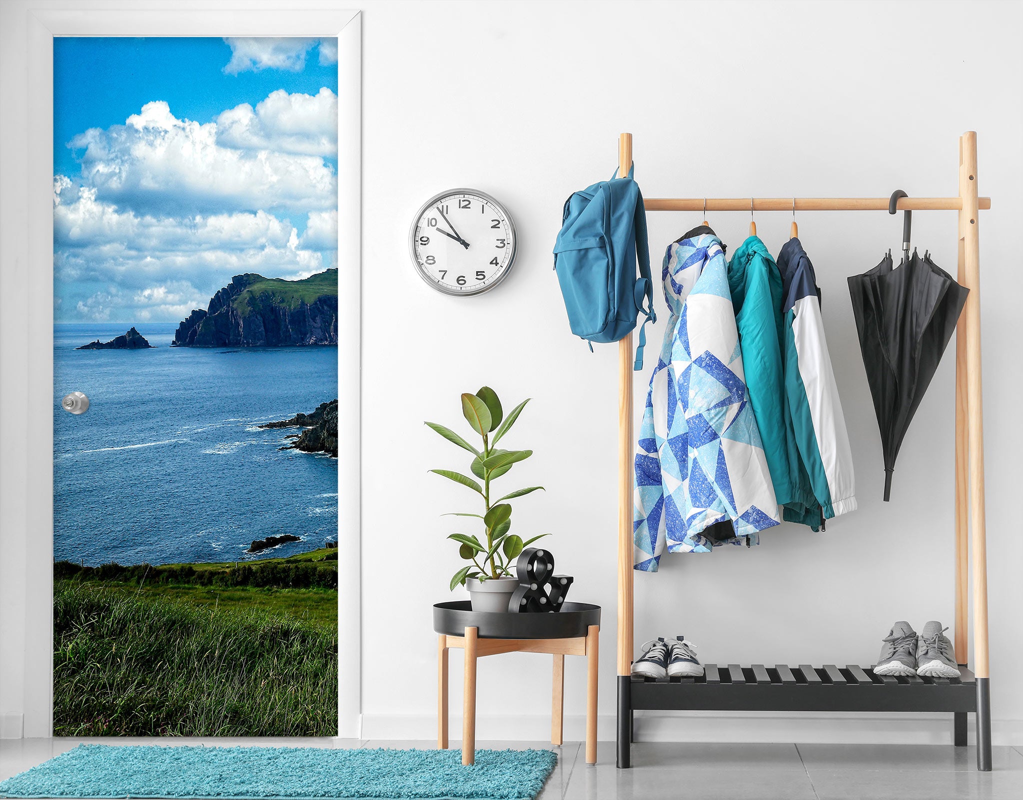 3D Sky Grassland Sea 11108 Kathy Barefield Door Mural