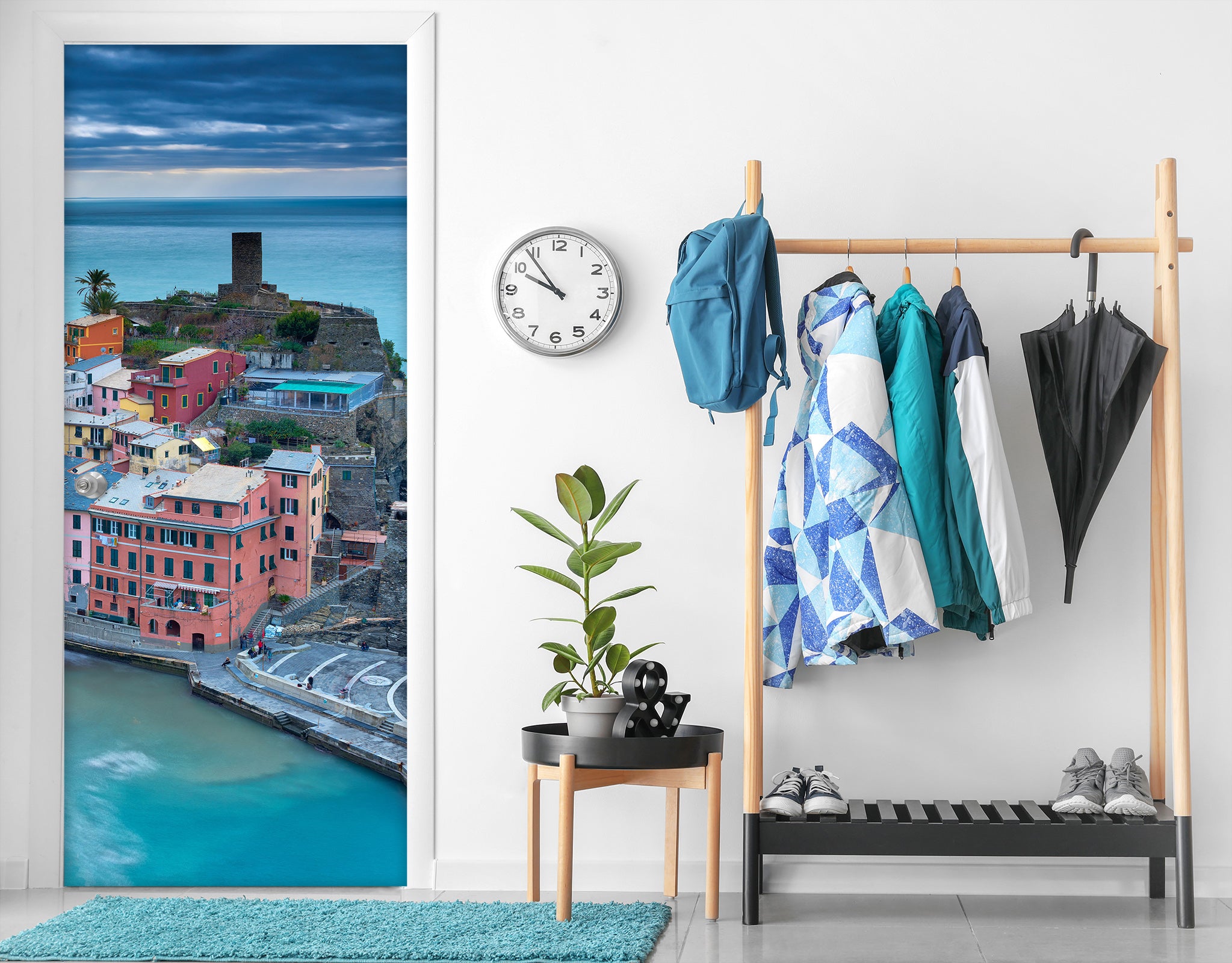 3D Ocean Island Color Houses 119148 Marco Carmassi Door Mural