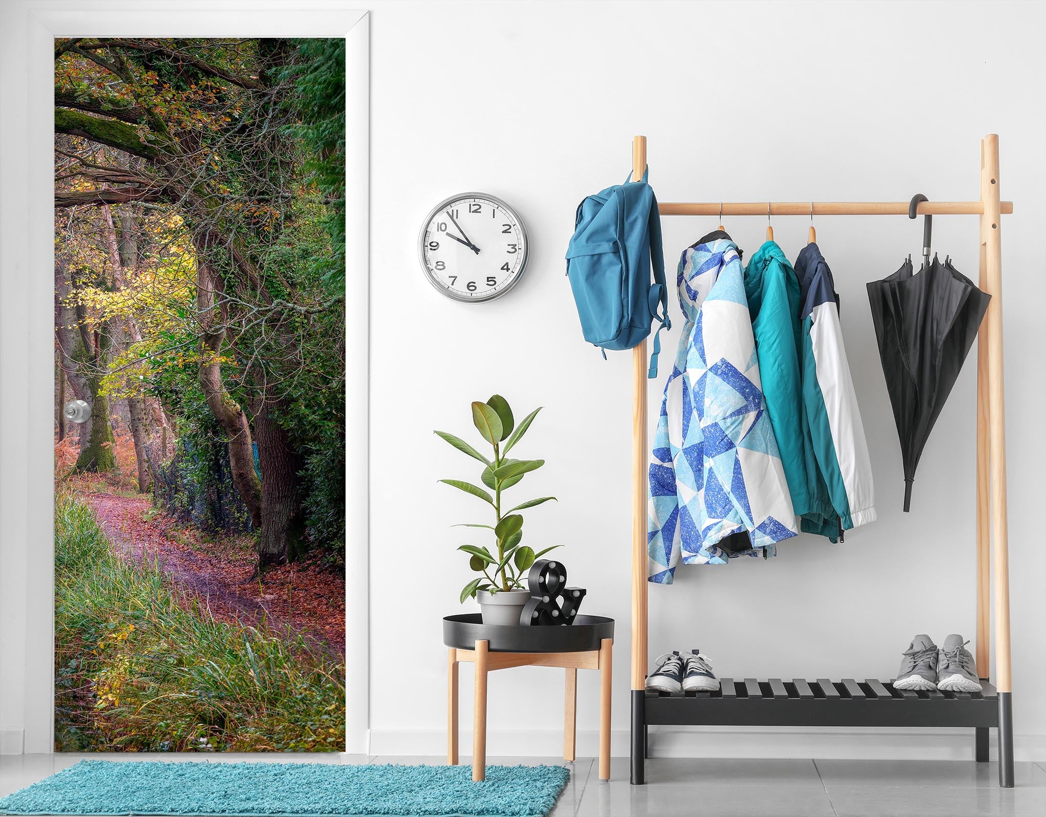 3D Green Grass Road 5101 Assaf Frank Door Mural