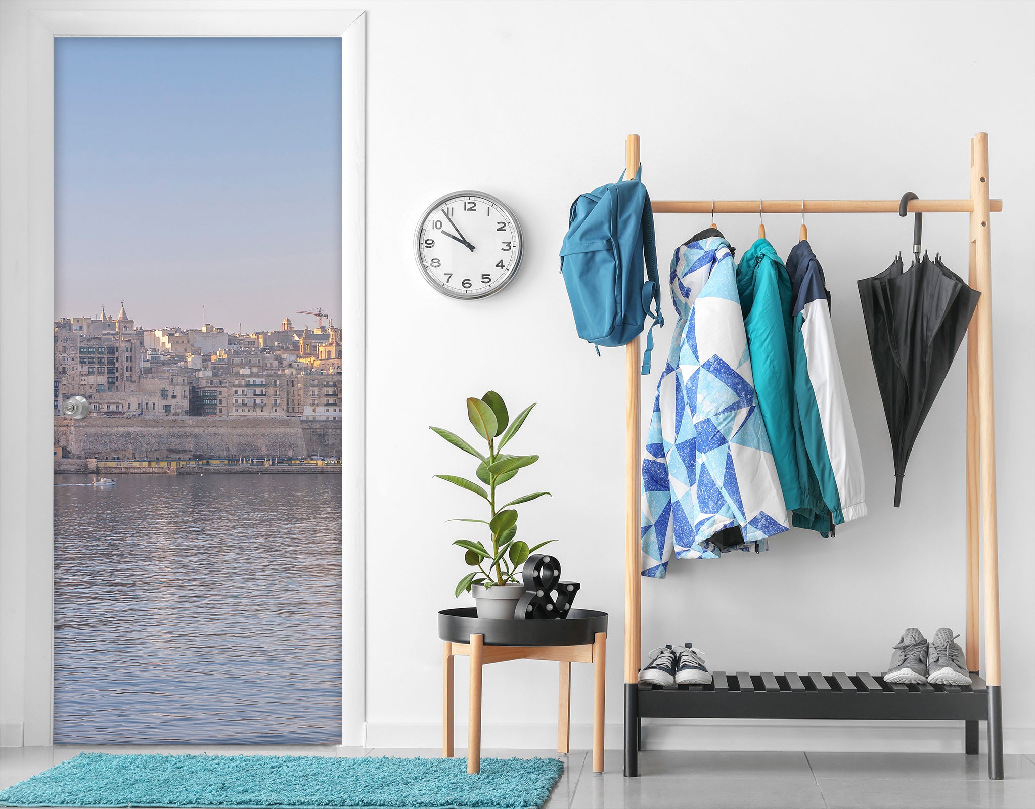 3D Sea Surface Houses 106110 Assaf Frank Door Mural