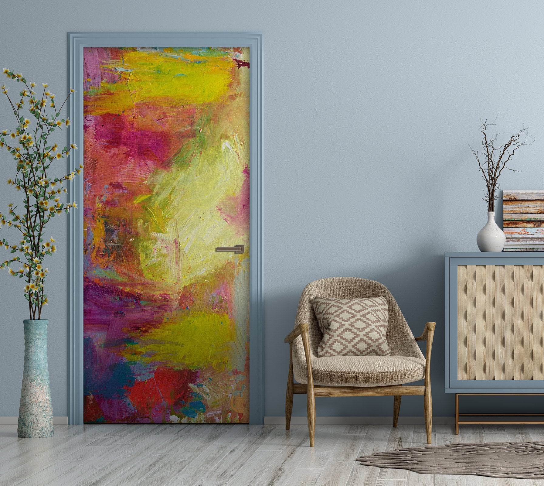 3D Red Yellow Pattern 10121 Allan P. Friedlander Door Mural