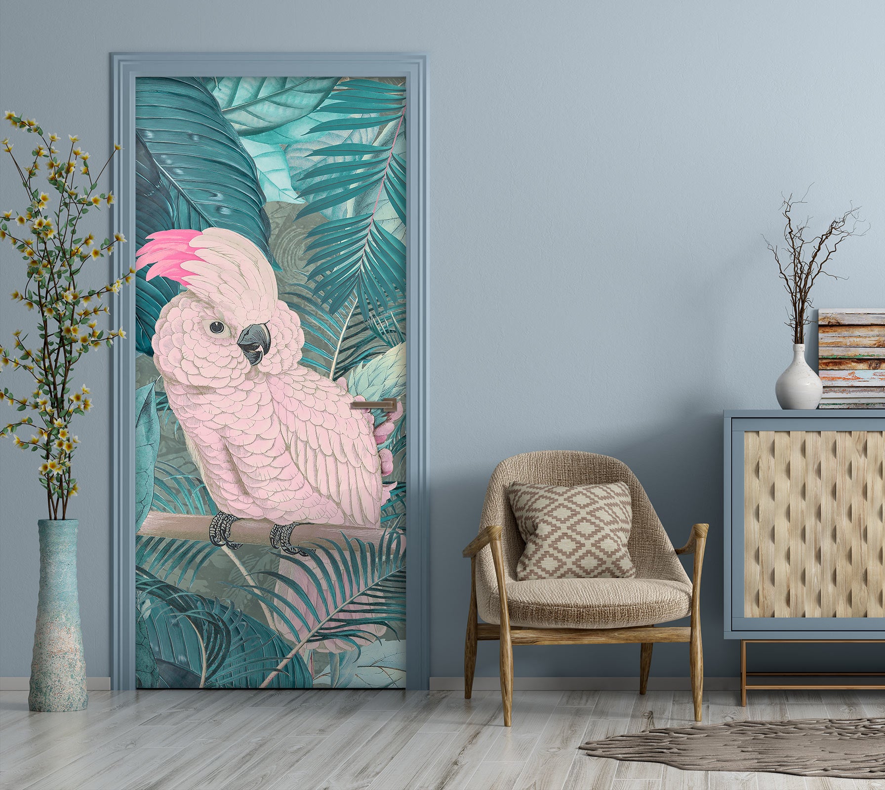 3D Parrot Leaves 118147 Andrea Haase Door Mural