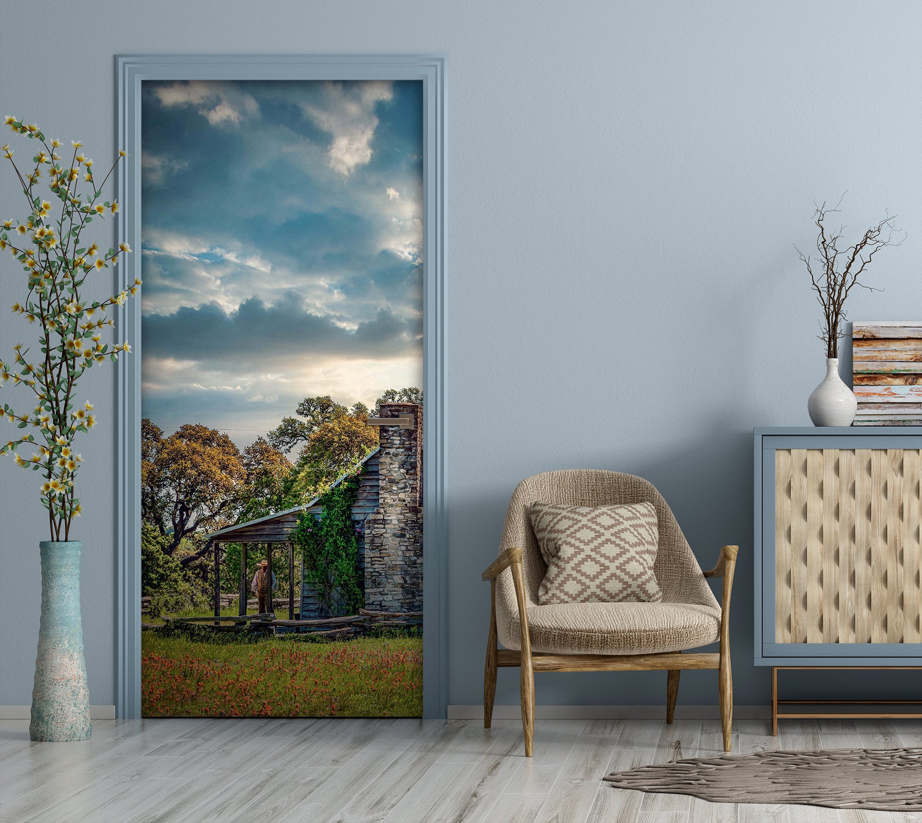 3D Sky House Lawn 10845 Beth Sheridan Door Mural