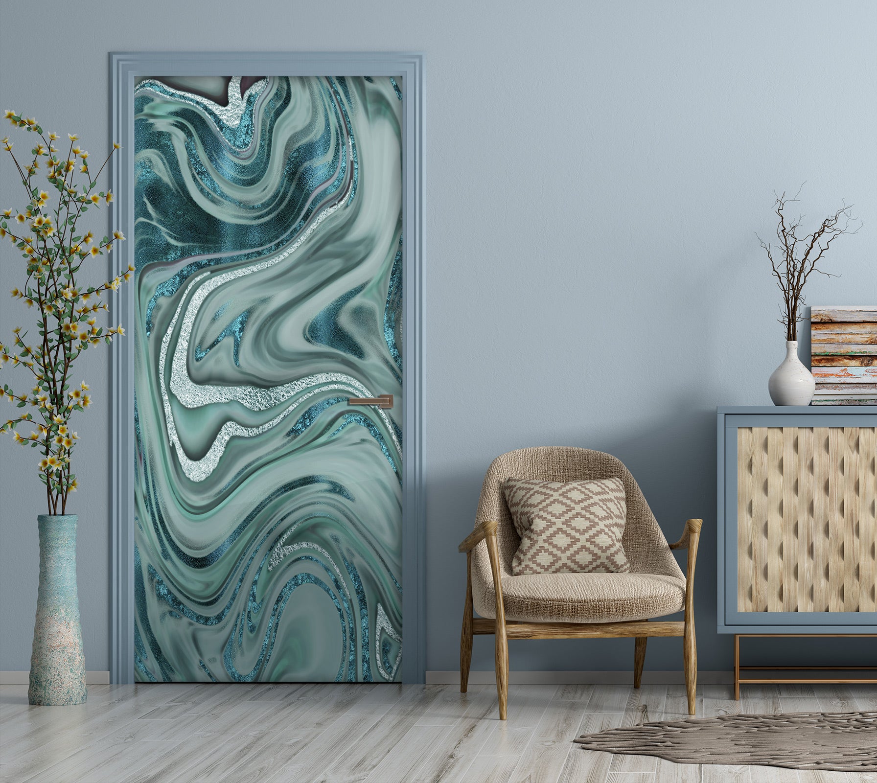 3D Green Texture 10281 Andrea Haase Door Mural