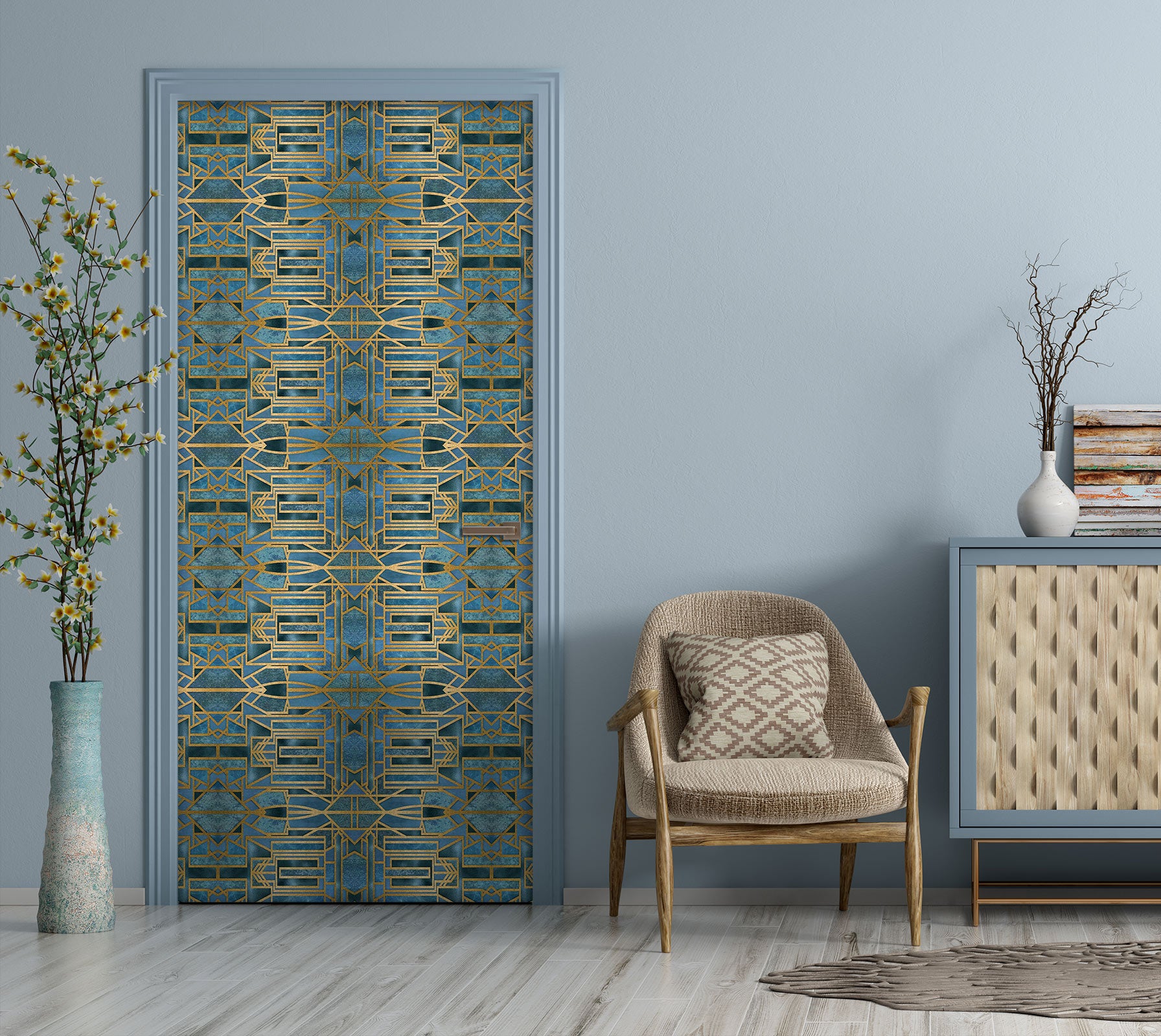 3D Green Pattern 10271 Andrea Haase Door Mural