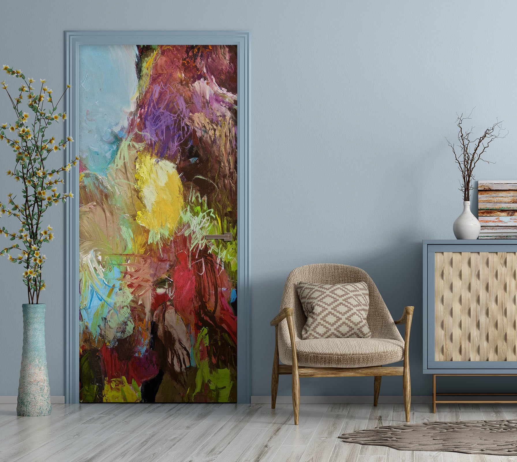 3D Red Paint Brush Texture 93125 Allan P. Friedlander Door Mural