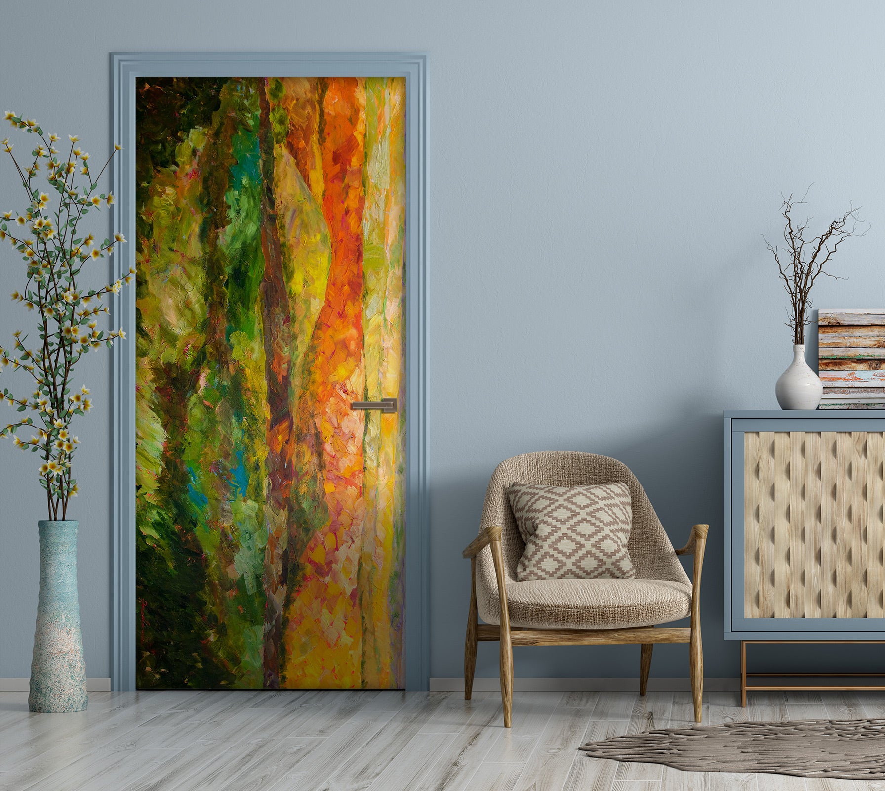 3D Yellow Green Texture 10126 Allan P. Friedlander Door Mural