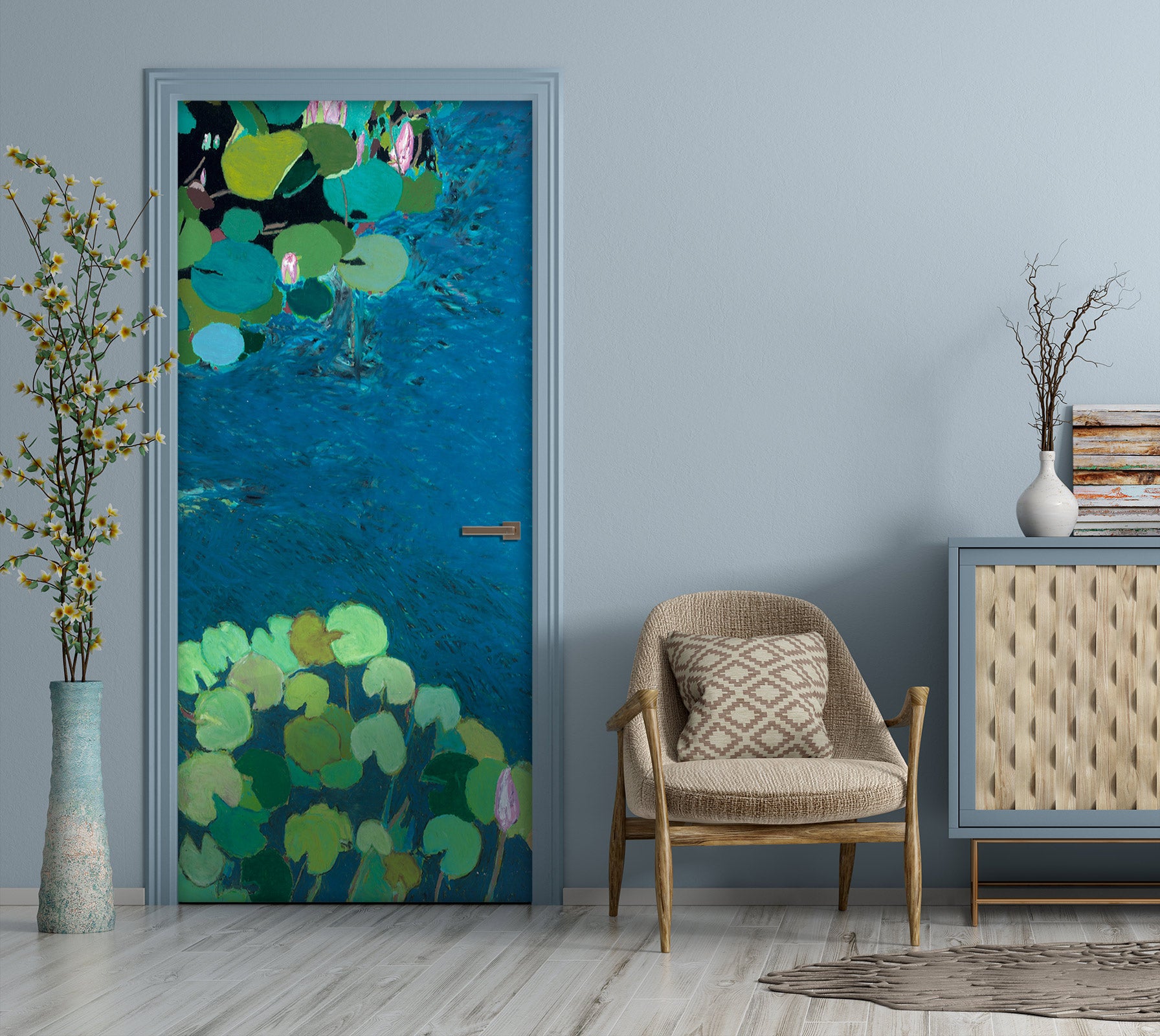 3D Lotus Leaf Pond 93162 Allan P. Friedlander Door Mural