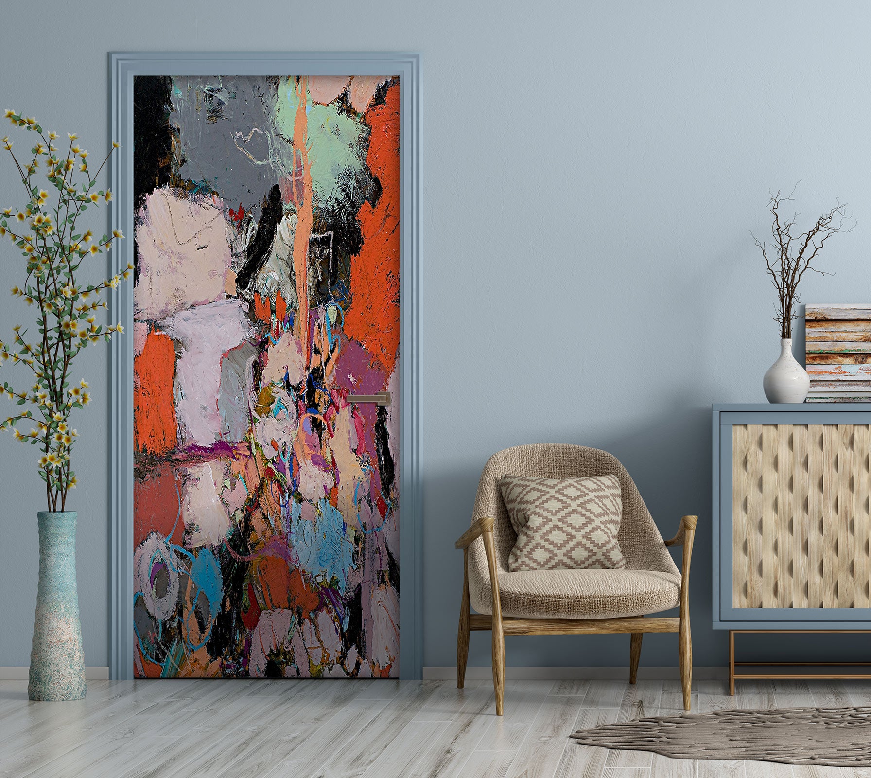 3D Red Pink Block 10109 Allan P. Friedlander Door Mural