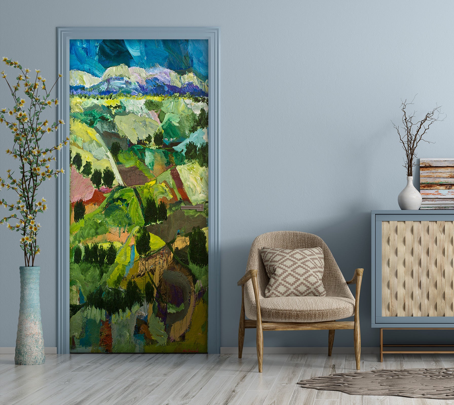 3D Mountain Field 9396 Allan P. Friedlander Door Mural