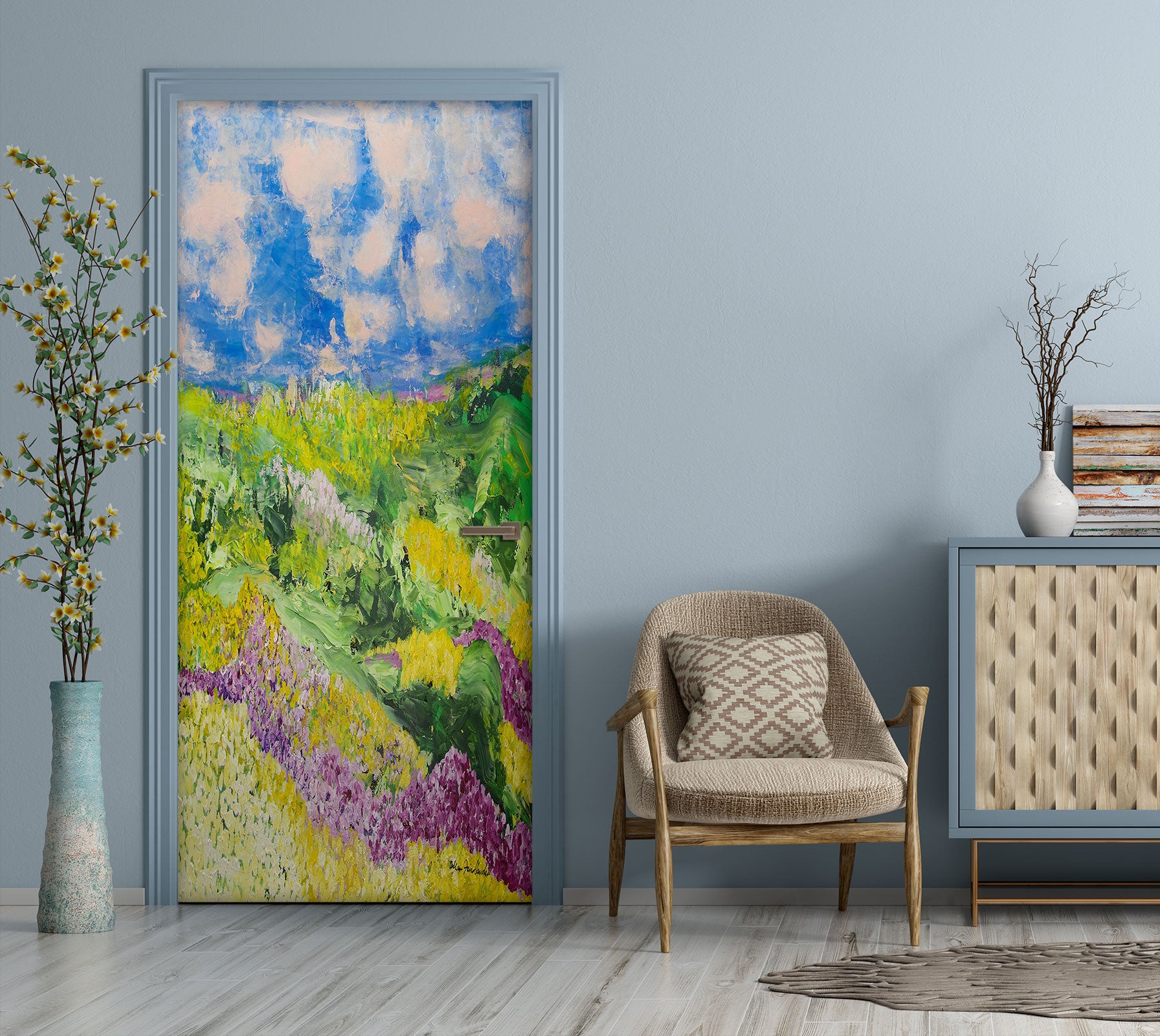 3D Sky Meadow Flowers 93192 Allan P. Friedlander Door Mural