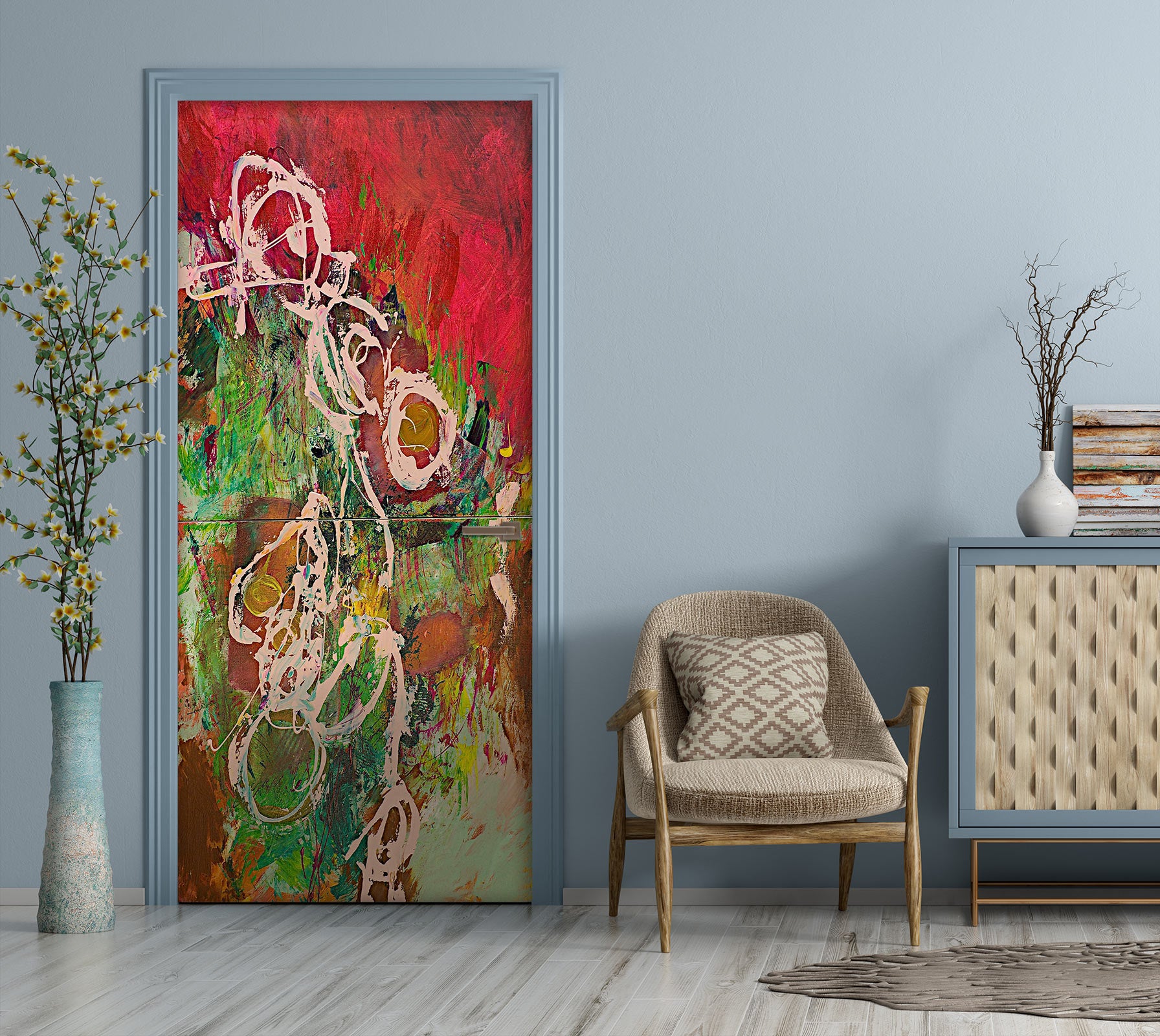 3D Red Color Pigment Pattern 10102 Allan P. Friedlander Door Mural