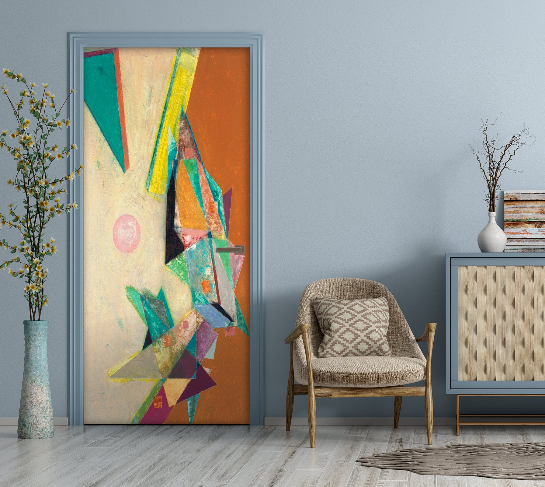 3D Triangle Graphic Pattern 10120 Allan P. Friedlander Door Mural