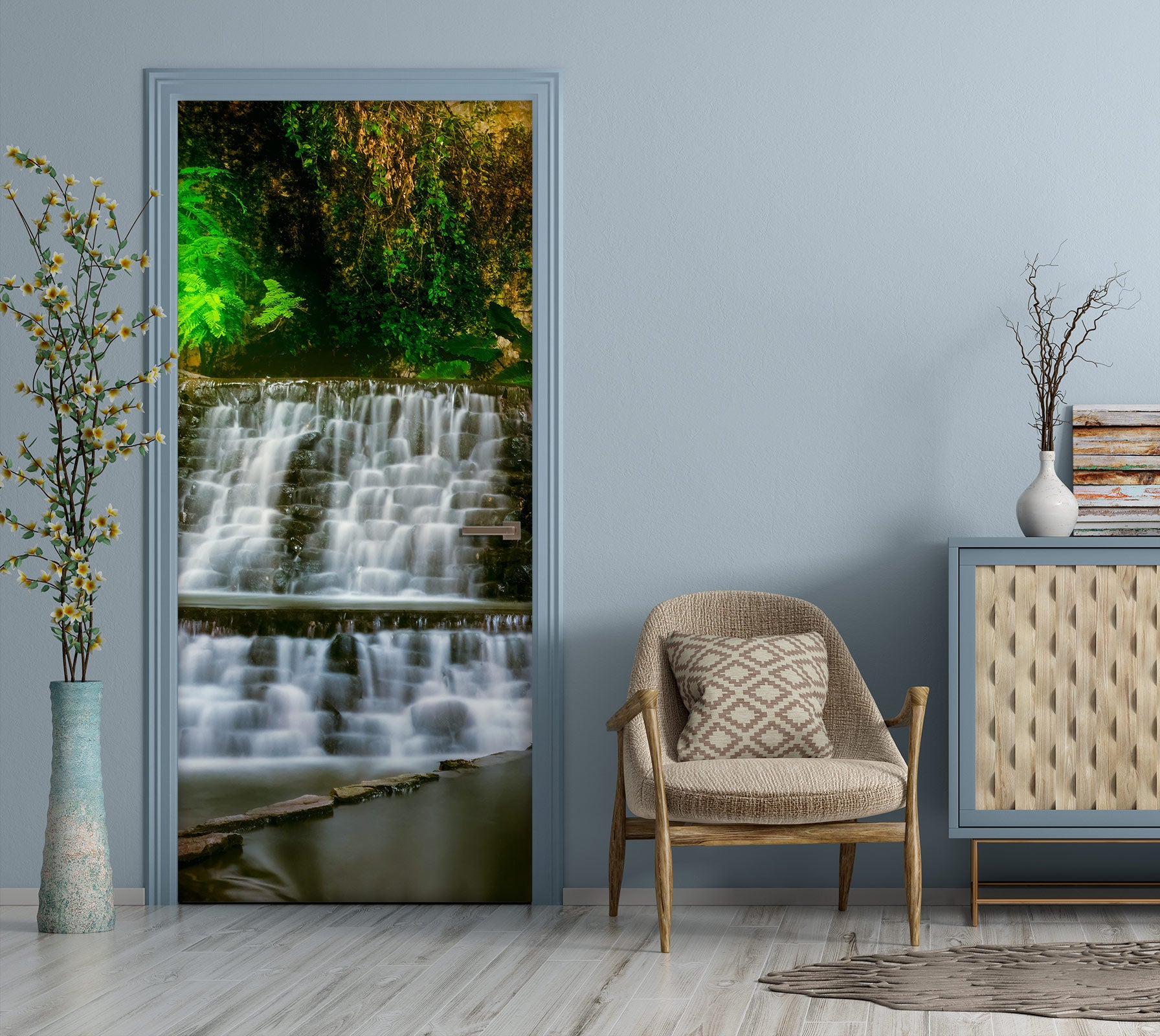 3D Running Water Fall 10814 Beth Sheridan Door Mural