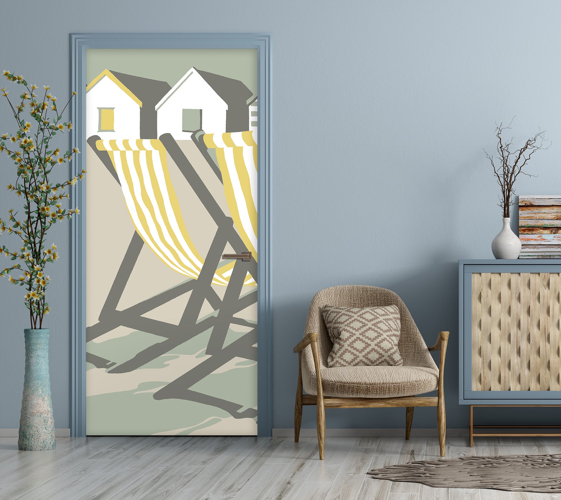 3D Houses Recliner 9274 Steve Read Door Mural