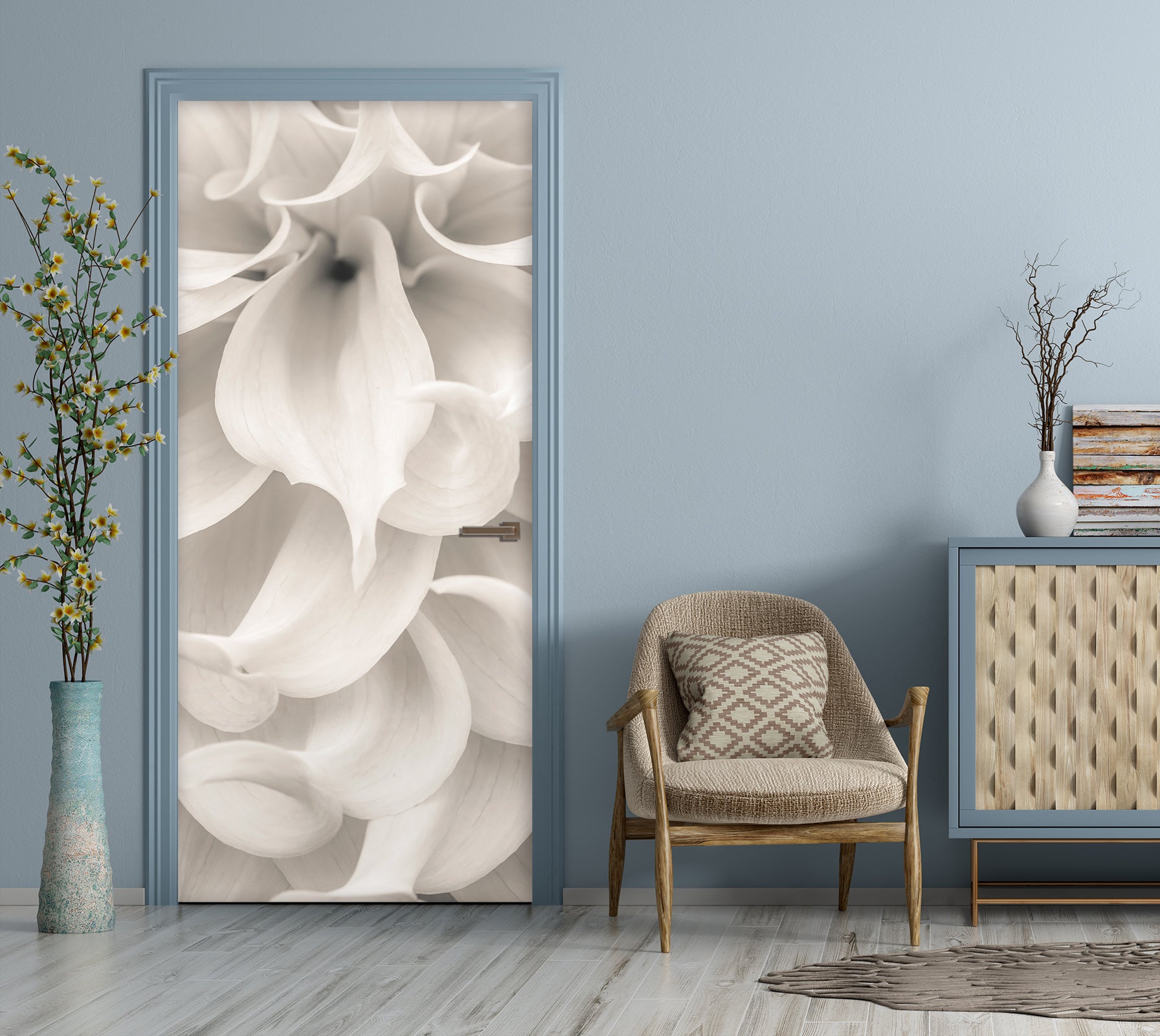 3D Lily Flower 5186 Assaf Frank Door Mural
