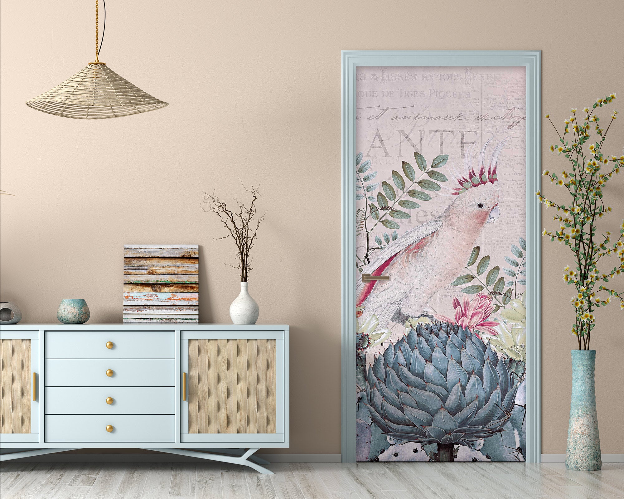 3D Parrot Plant 118110 Andrea Haase Door Mural