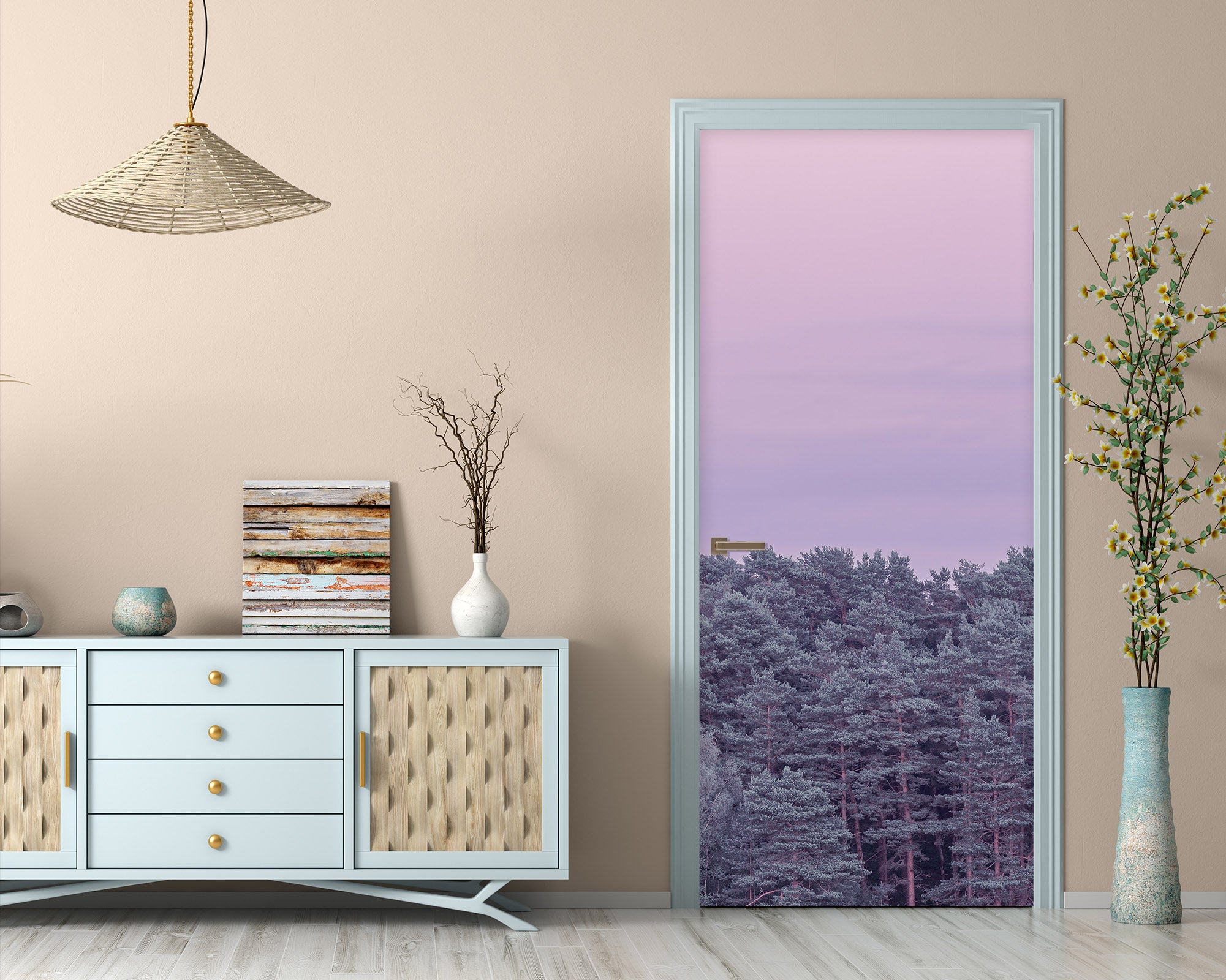 3D Sky Pine 5182 Assaf Frank Door Mural