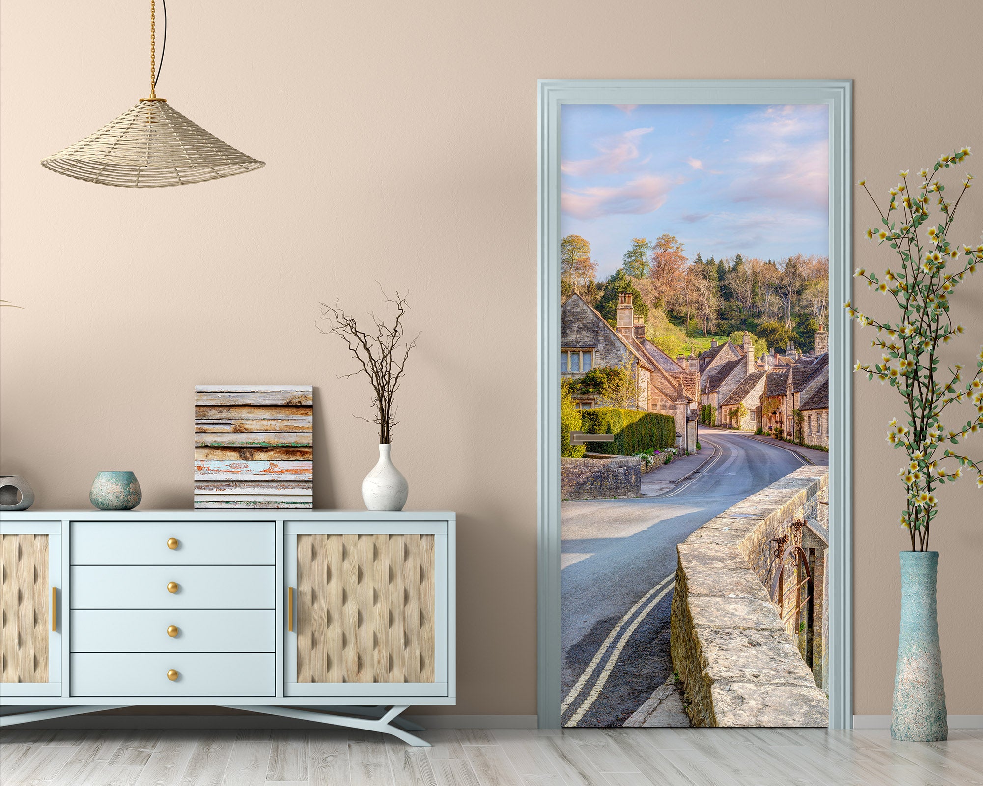 3D Town Scenery 5153 Assaf Frank Door Mural