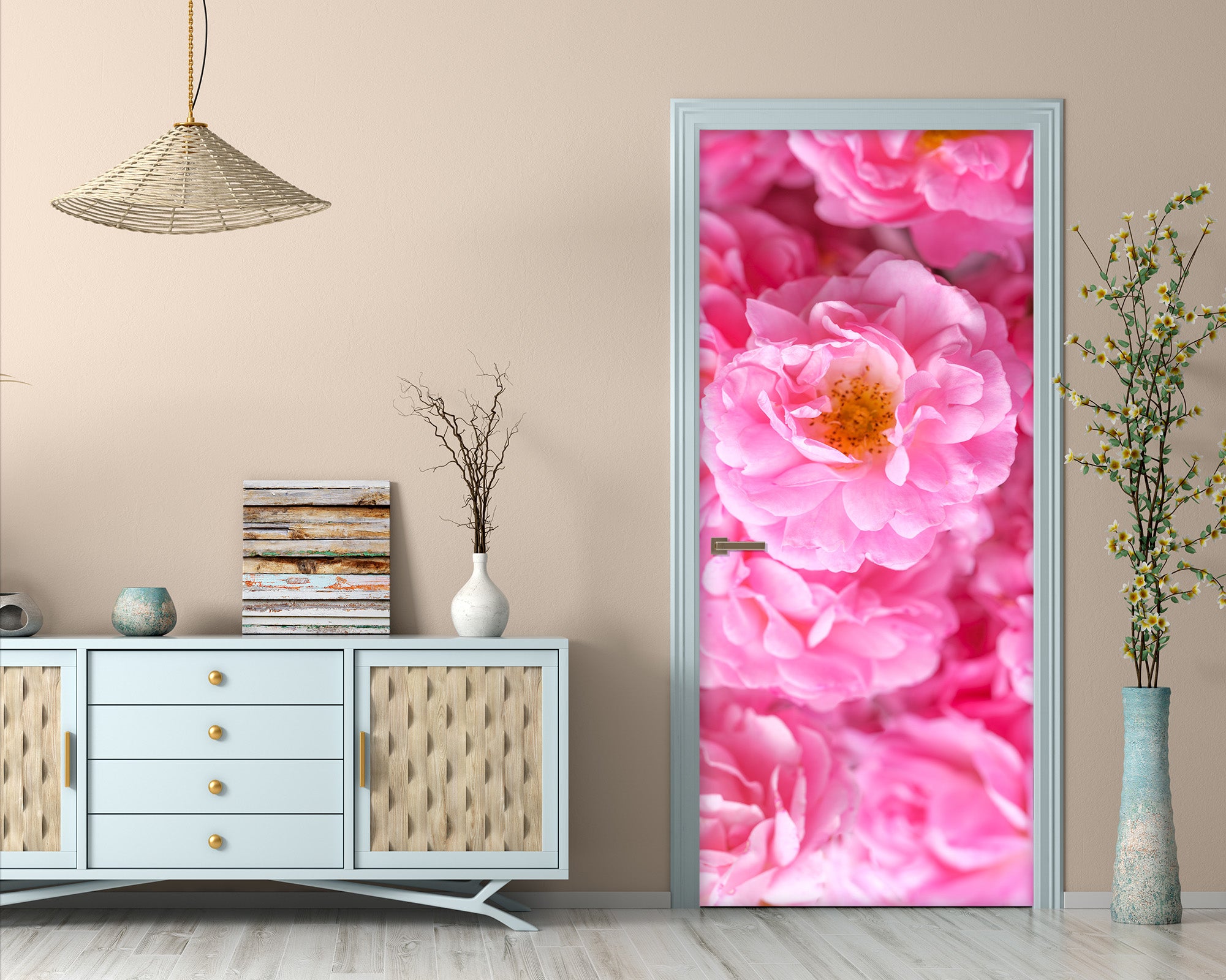 3D Pink Stamens 5081 Assaf Frank Door Mural