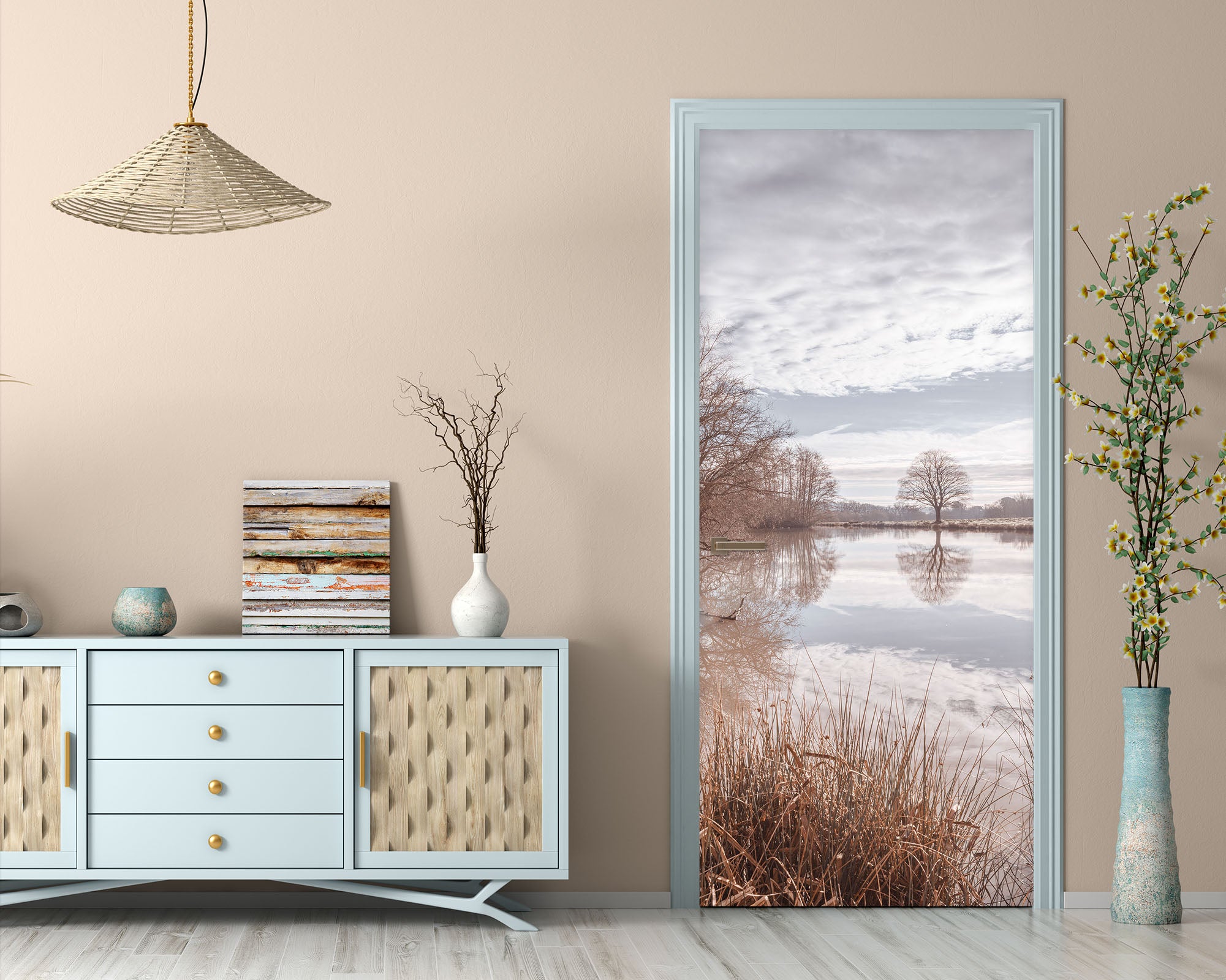 3D Sky Lake 5061 Assaf Frank Door Mural