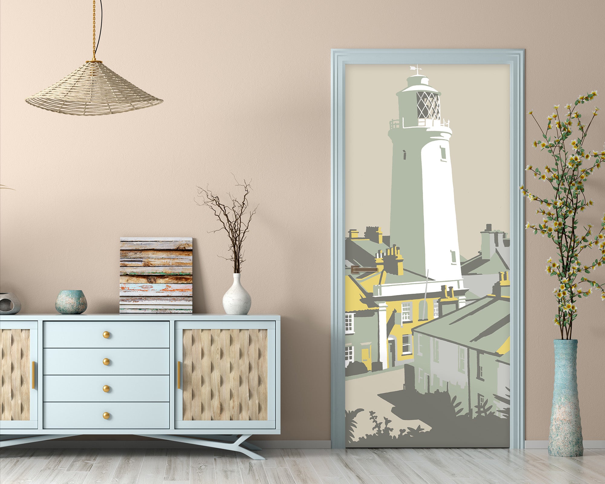 3D Building Lighthouse 9272 Steve Read Door Mural