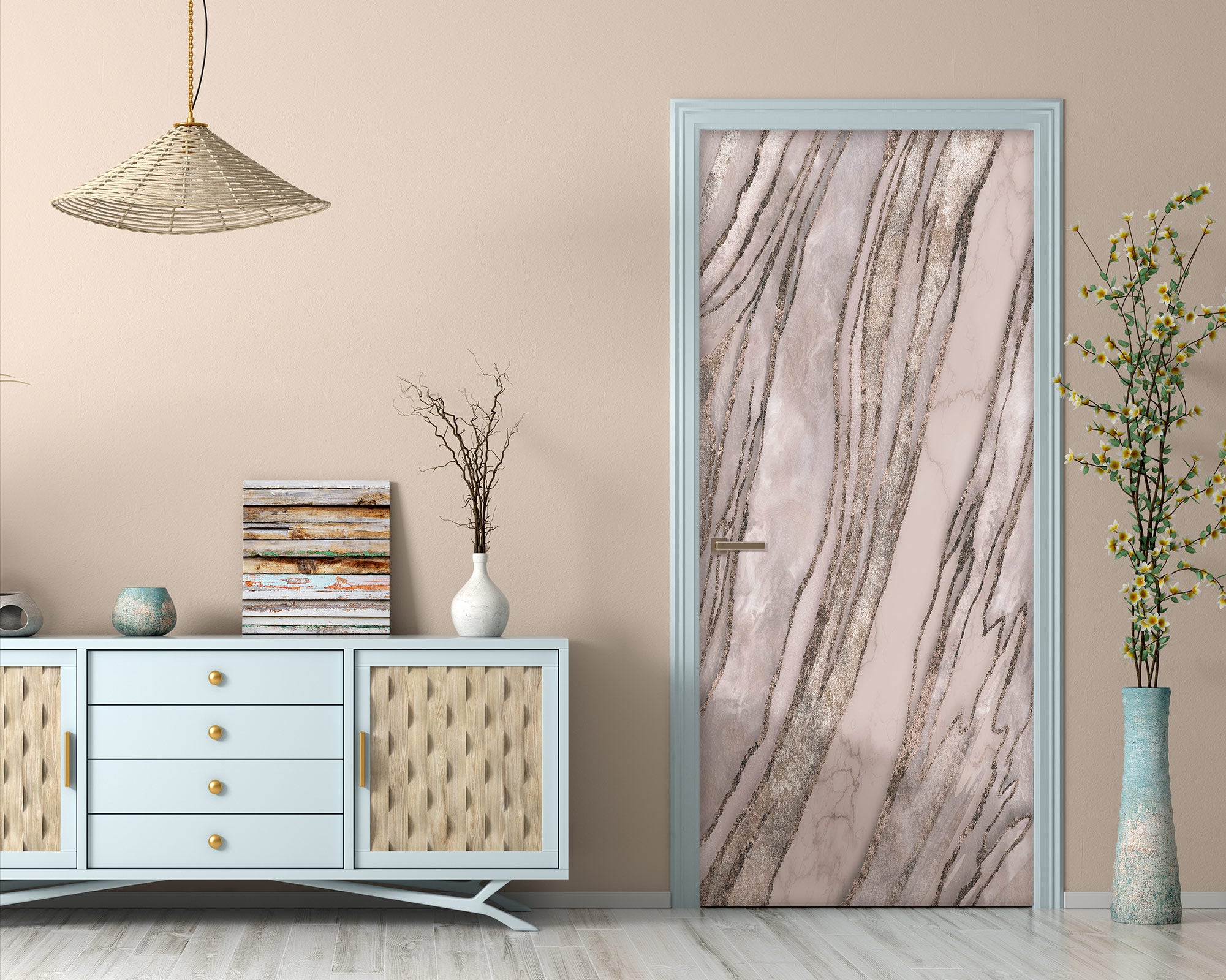 3D Brown Stripes 10282 Andrea Haase Door Mural