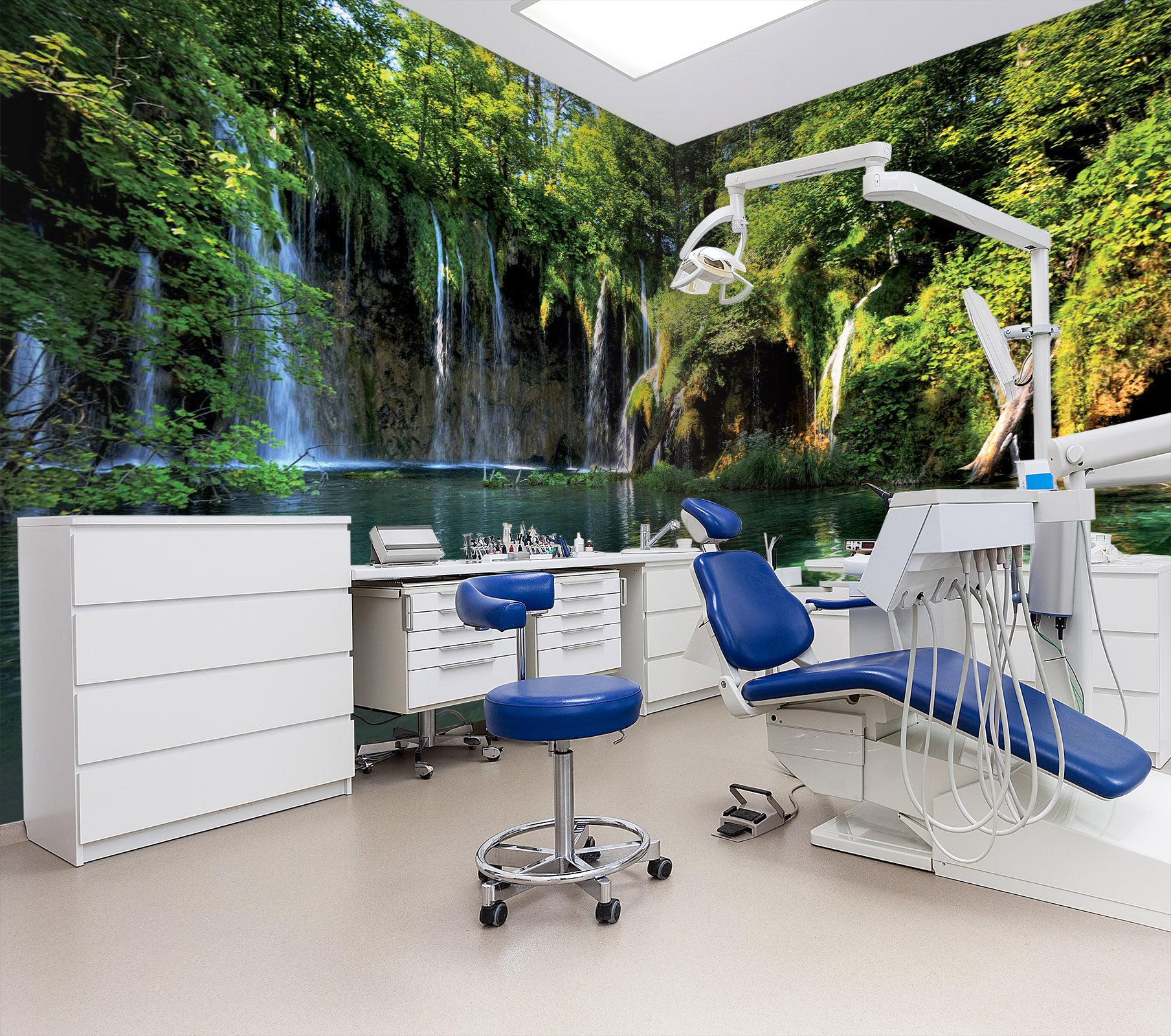 3D Waterfall Lake 047 Wall Murals