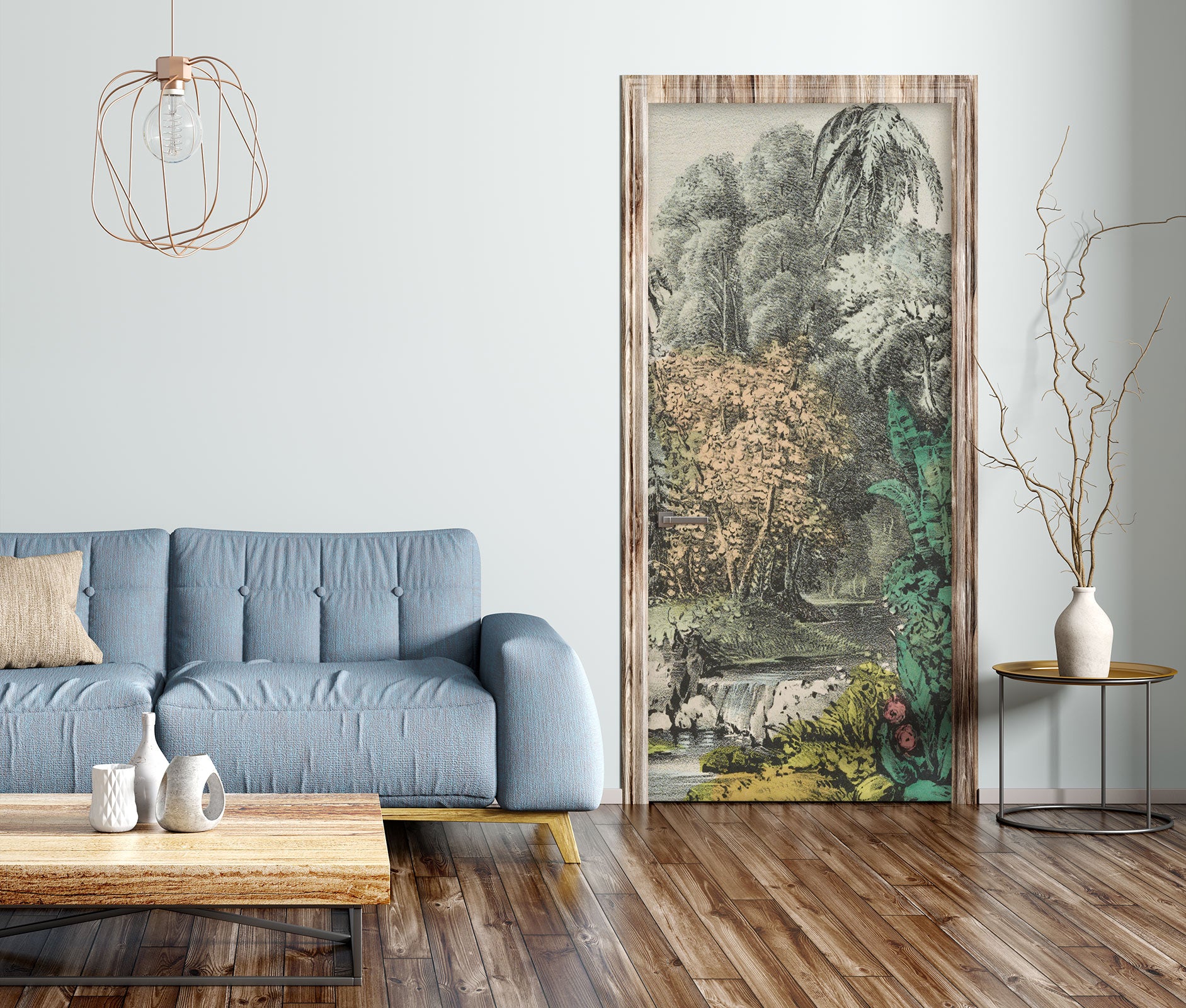 3D Mountain Tree 11878 Andrea Haase Door Mural