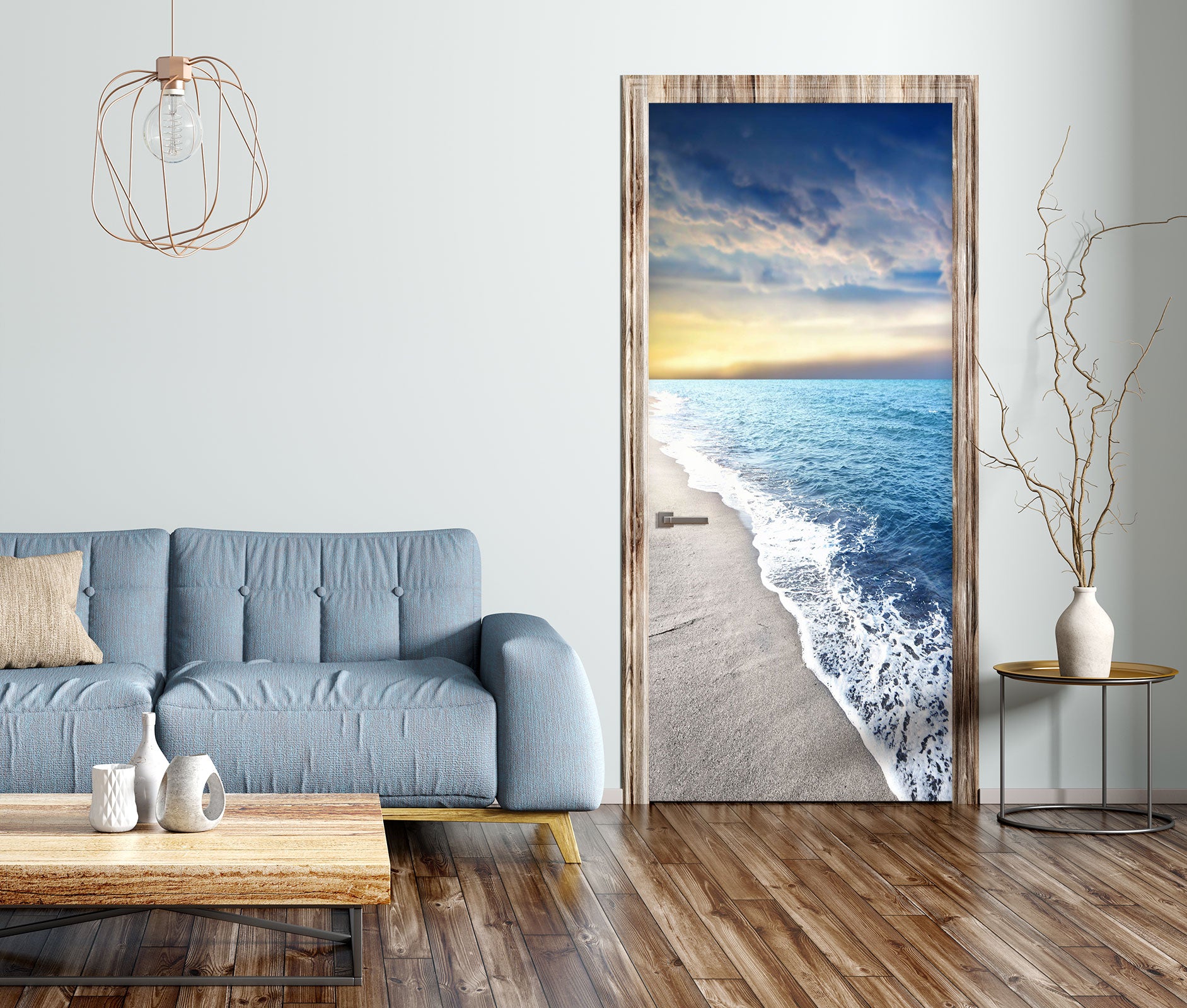 3D Beach Seaside 219 Door Mural