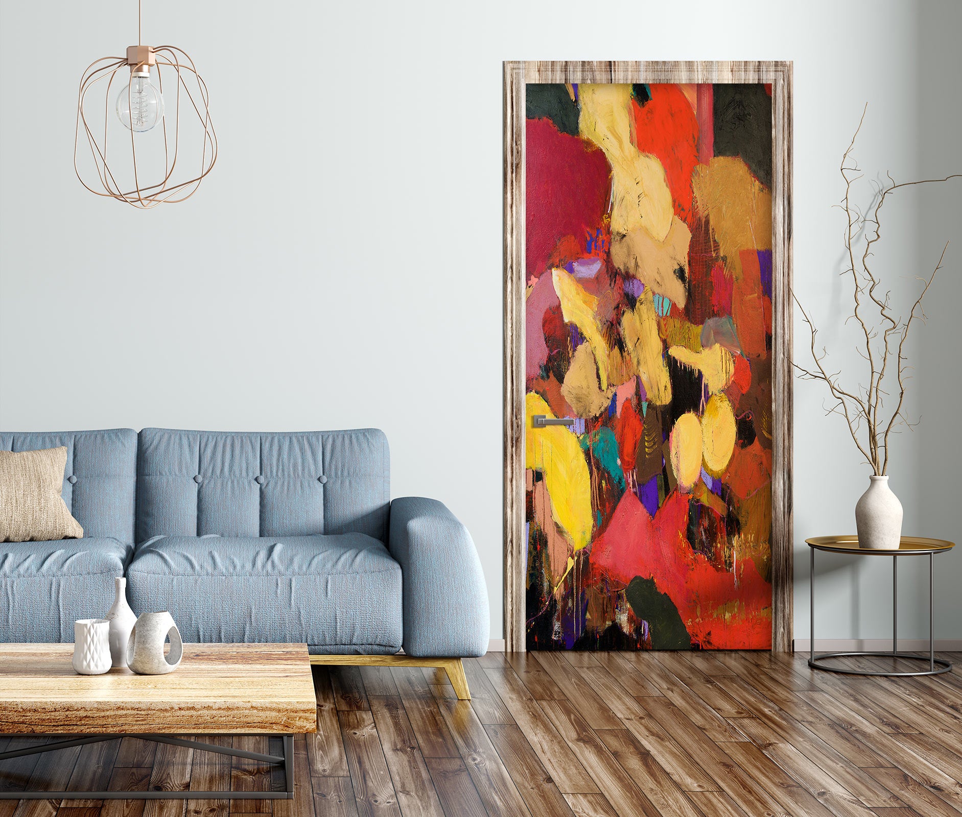 3D Red Color Oil Painting Block 93133 Allan P. Friedlander Door Mural