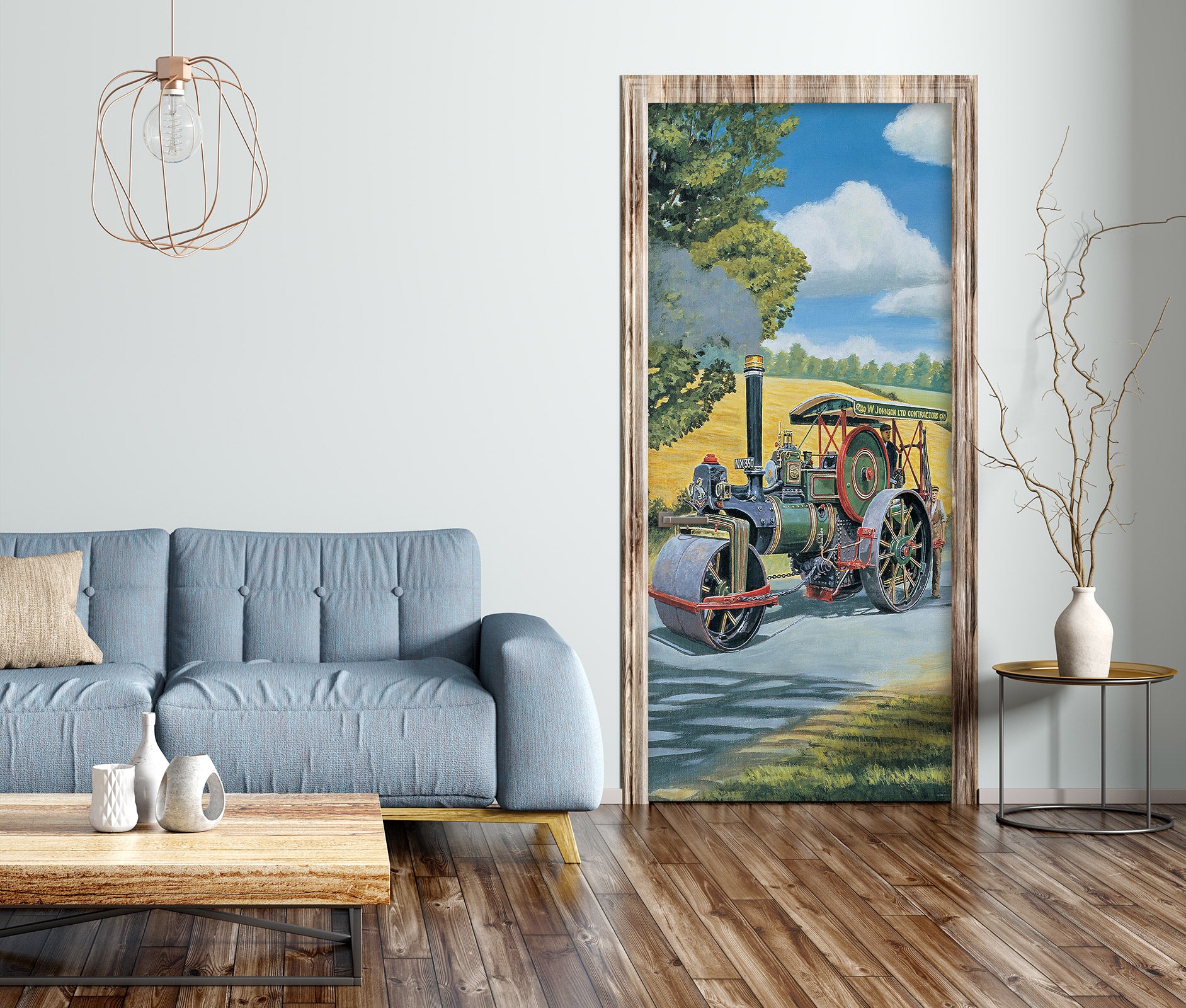 3D Wheat Field Tractor 103170 Trevor Mitchell Door Mural