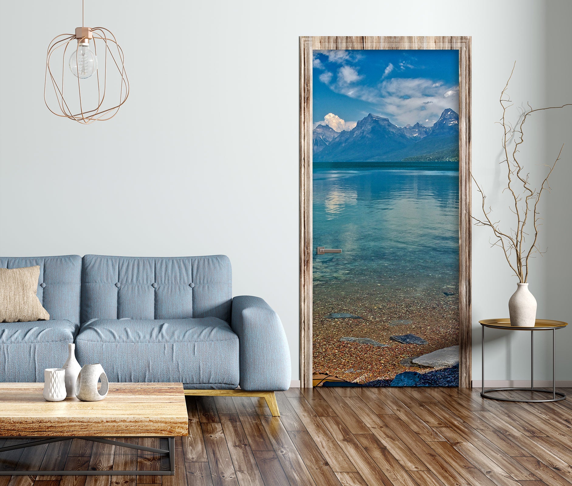 3D Lakeside Mountains 110207 Kathy Barefield Door Mural