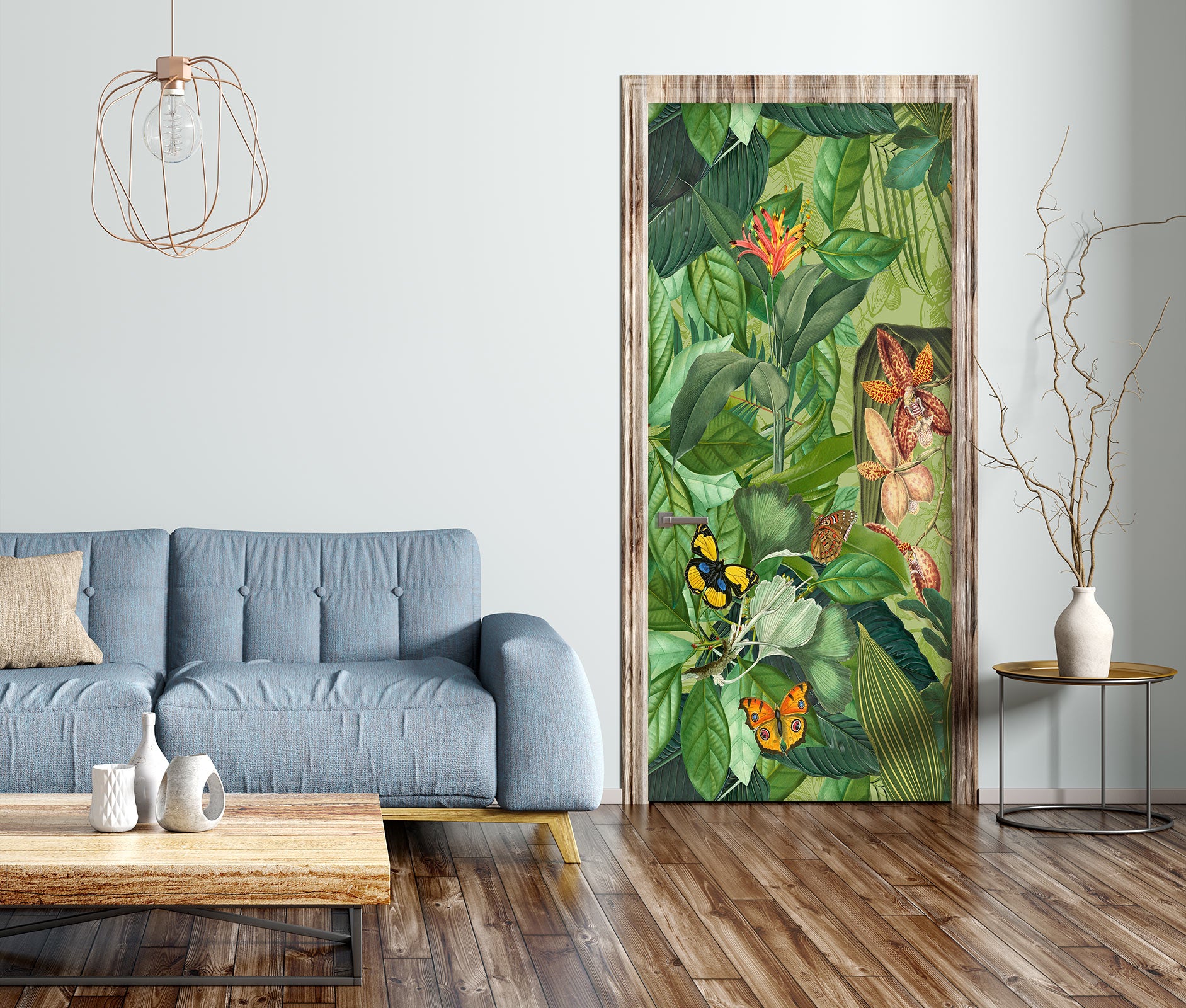 3D Leaves Butterfly 118102 Andrea Haase Door Mural