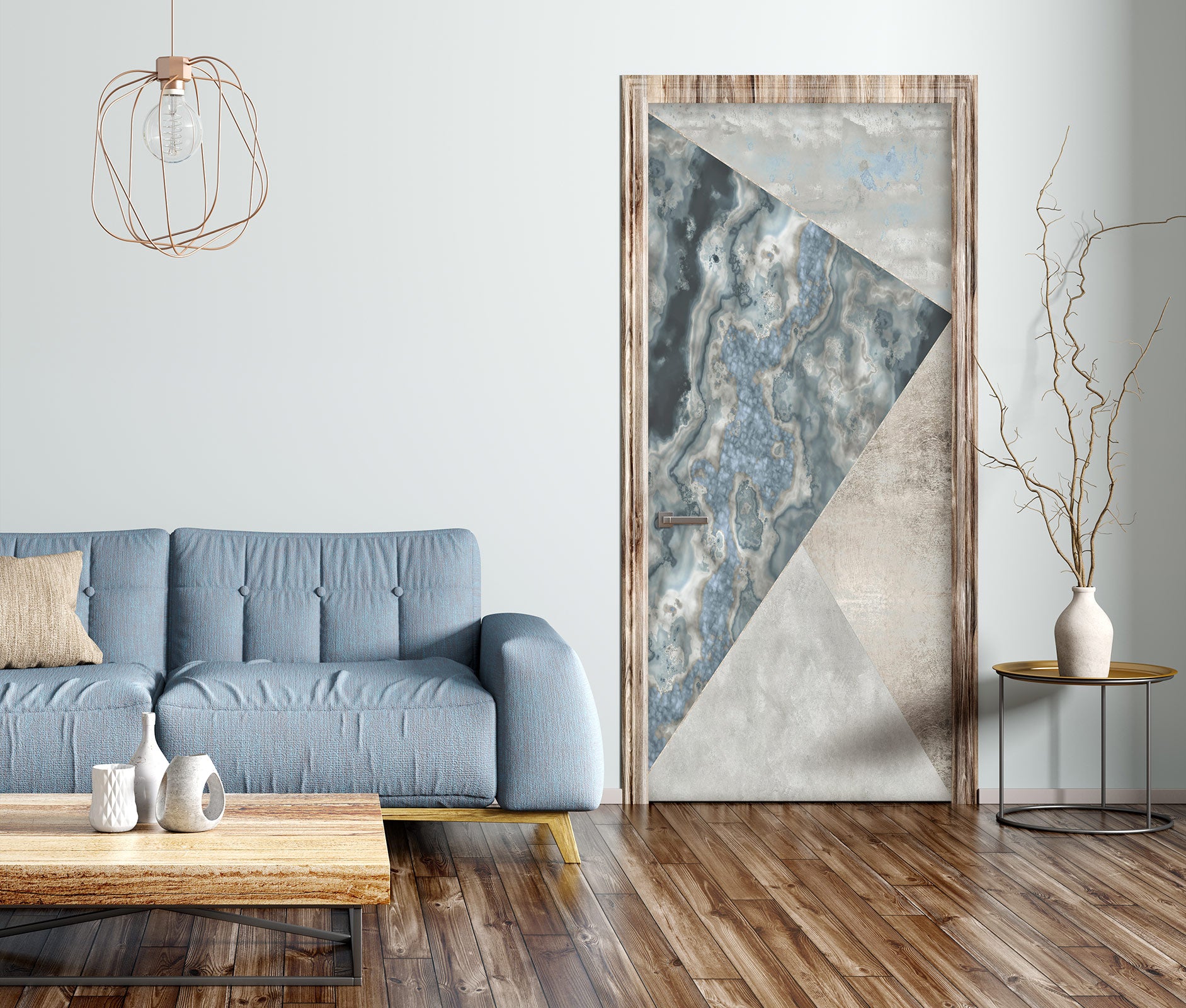 3D Triangular Marbling 10279 Andrea Haase Door Mural