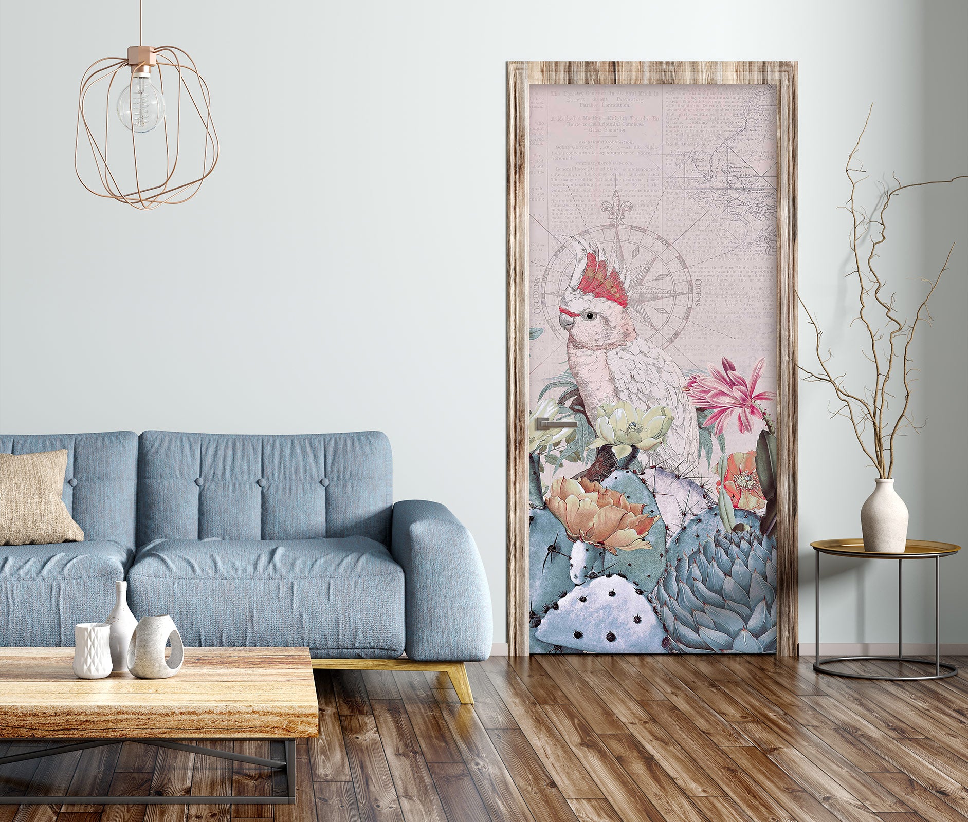 3D Parrot Cactus Flowers 118111 Andrea Haase Door Mural