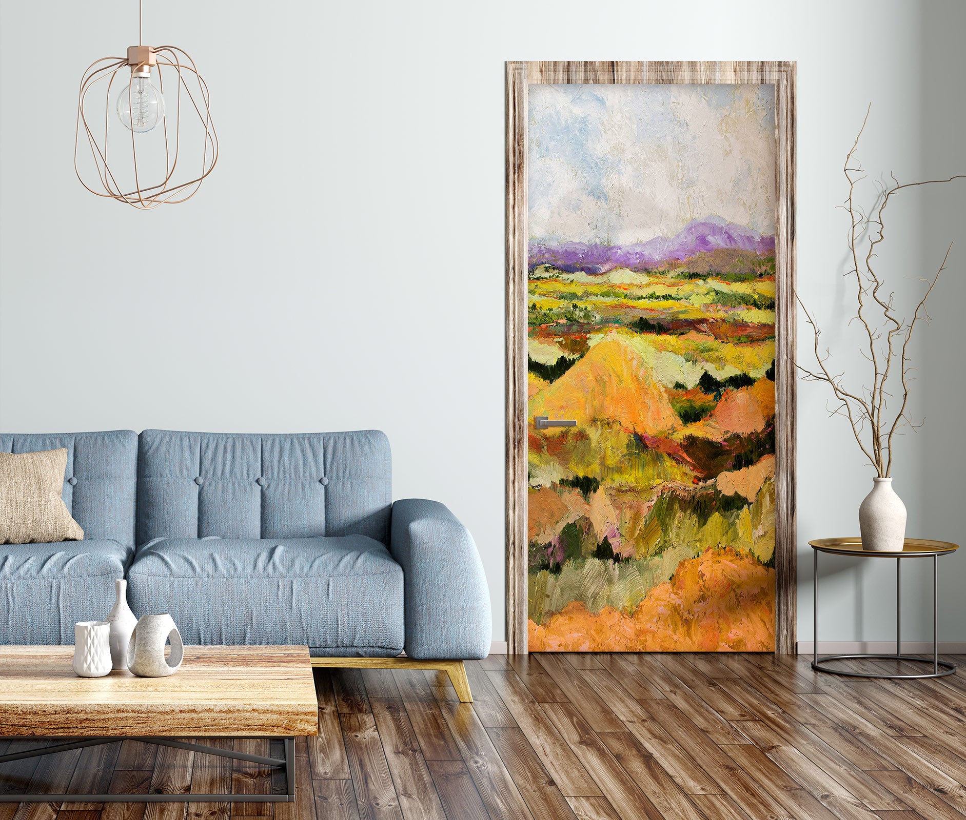3D Hillside Field Painting 9395 Allan P. Friedlander Door Mural