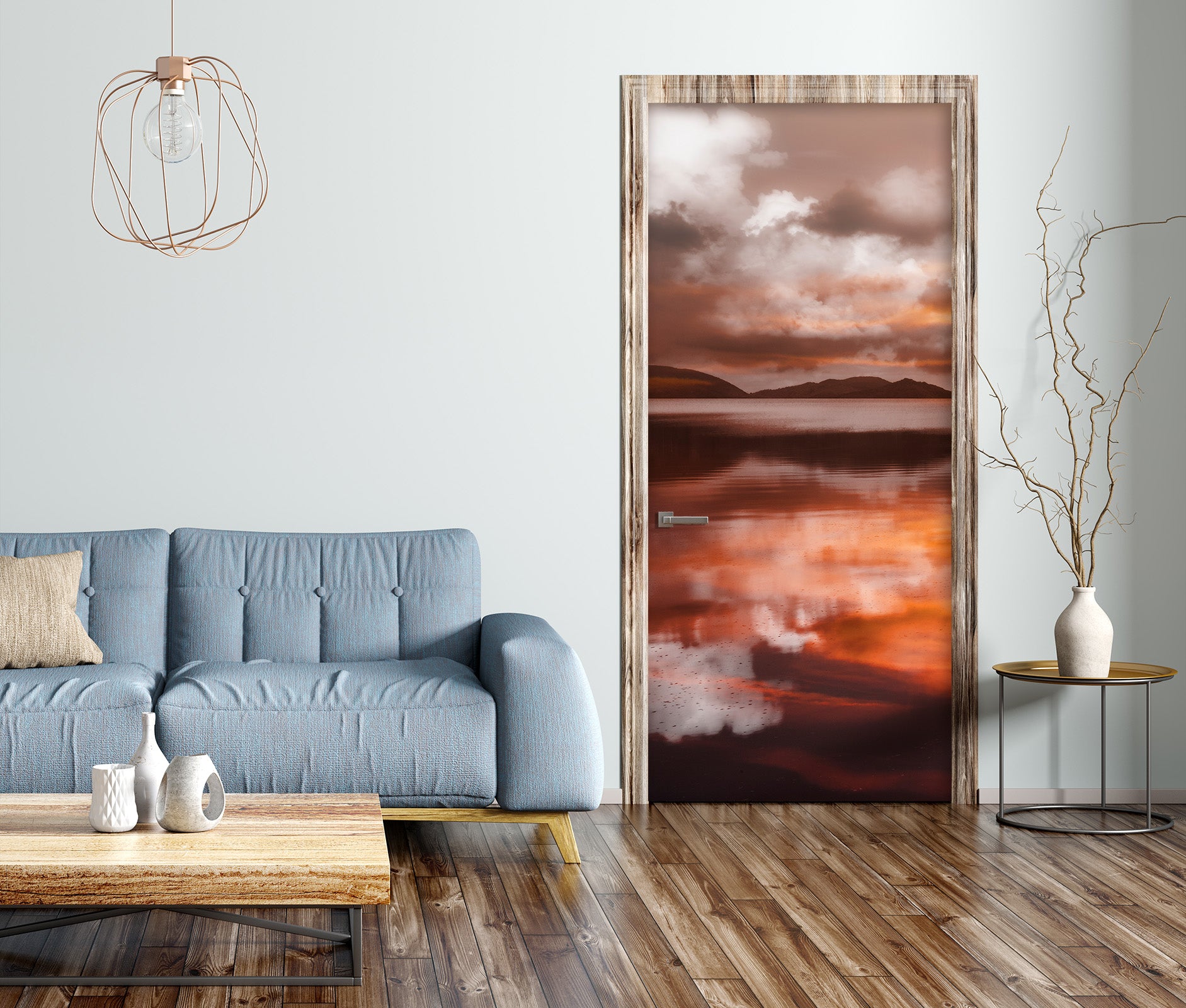 3D Lake Sunset Shadow 12292 Marco Carmassi Door Mural
