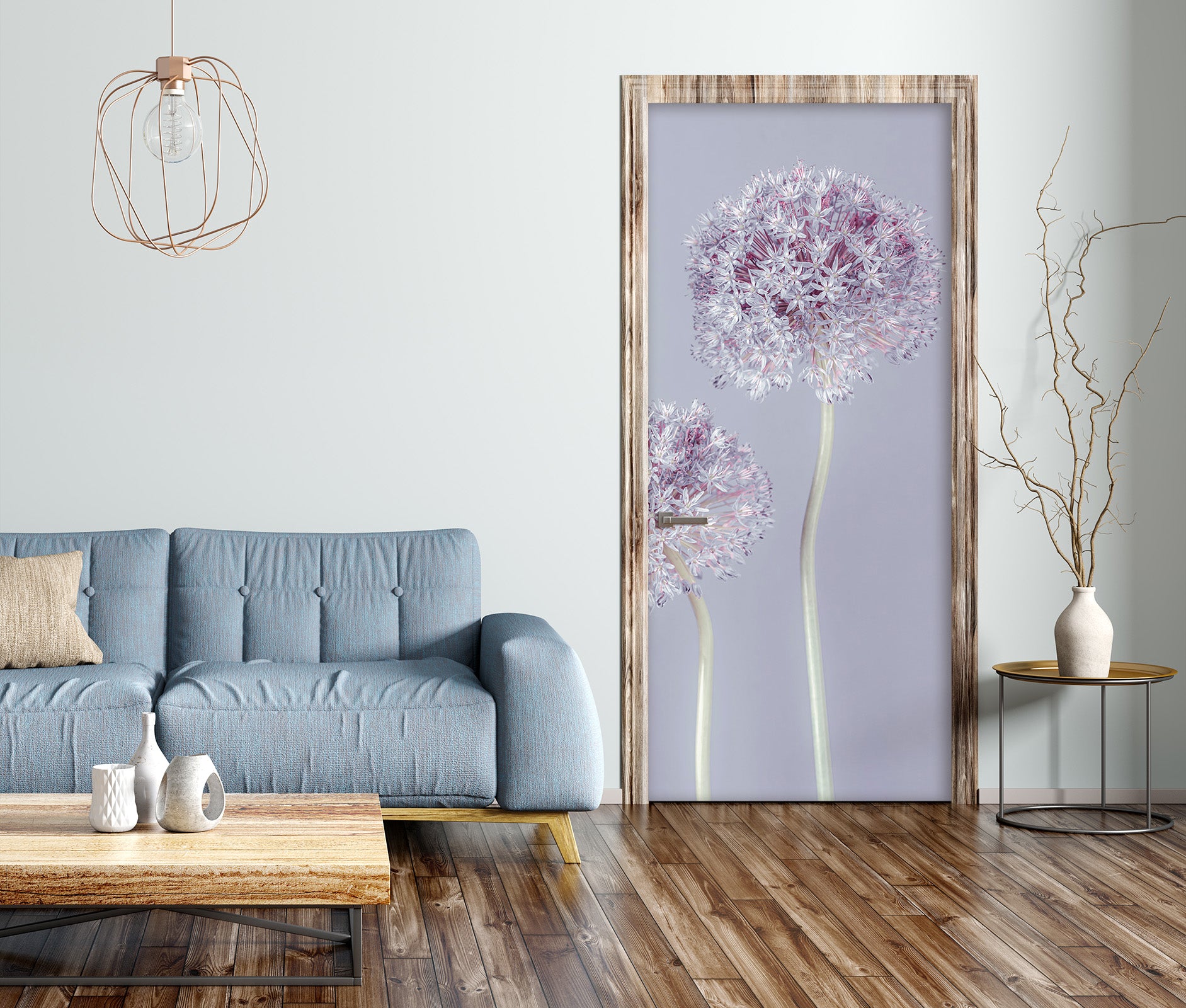 3D Ball Flower 10657 Assaf Frank Door Mural