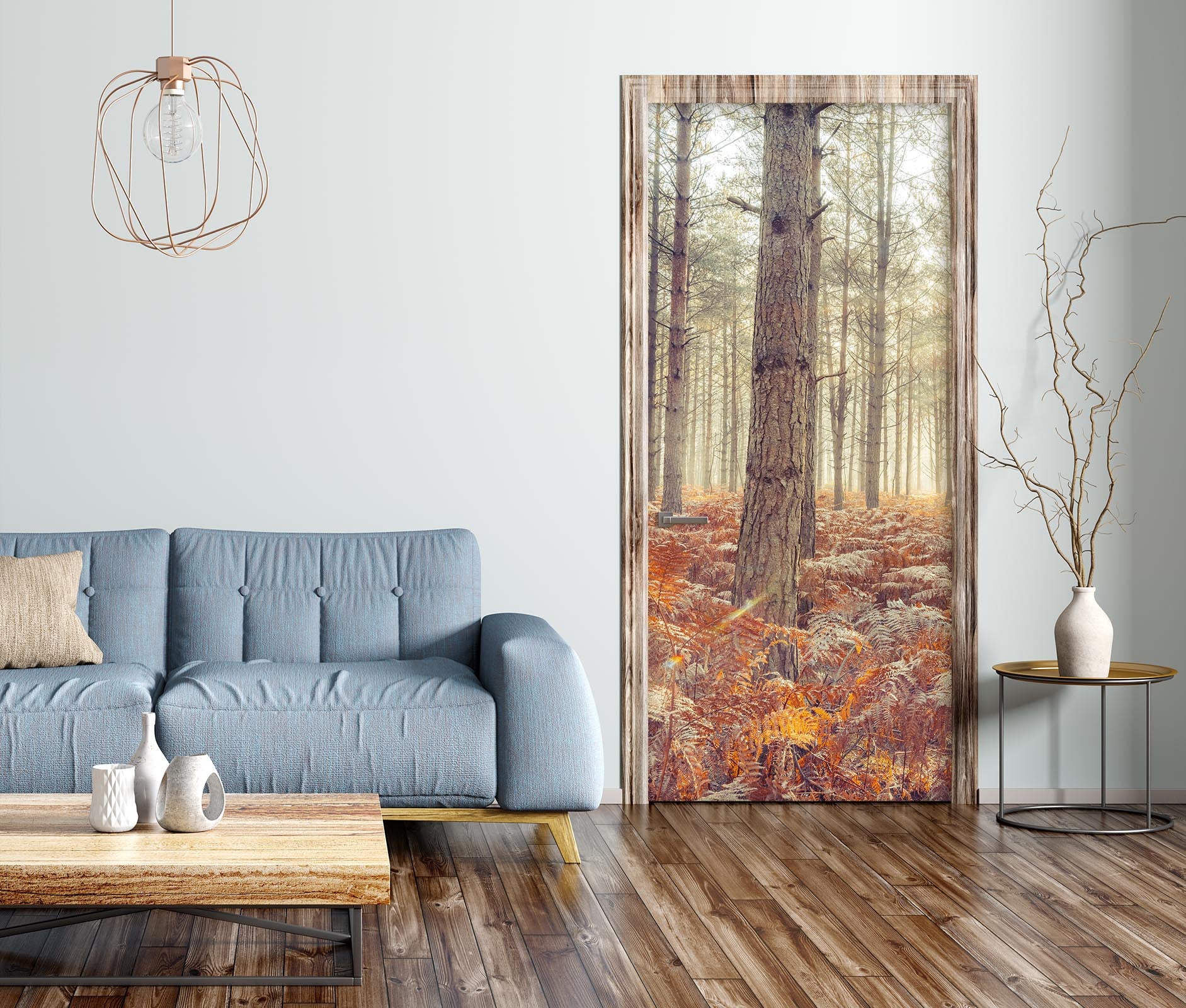 3D Grey Trunk 5111 Assaf Frank Door Mural