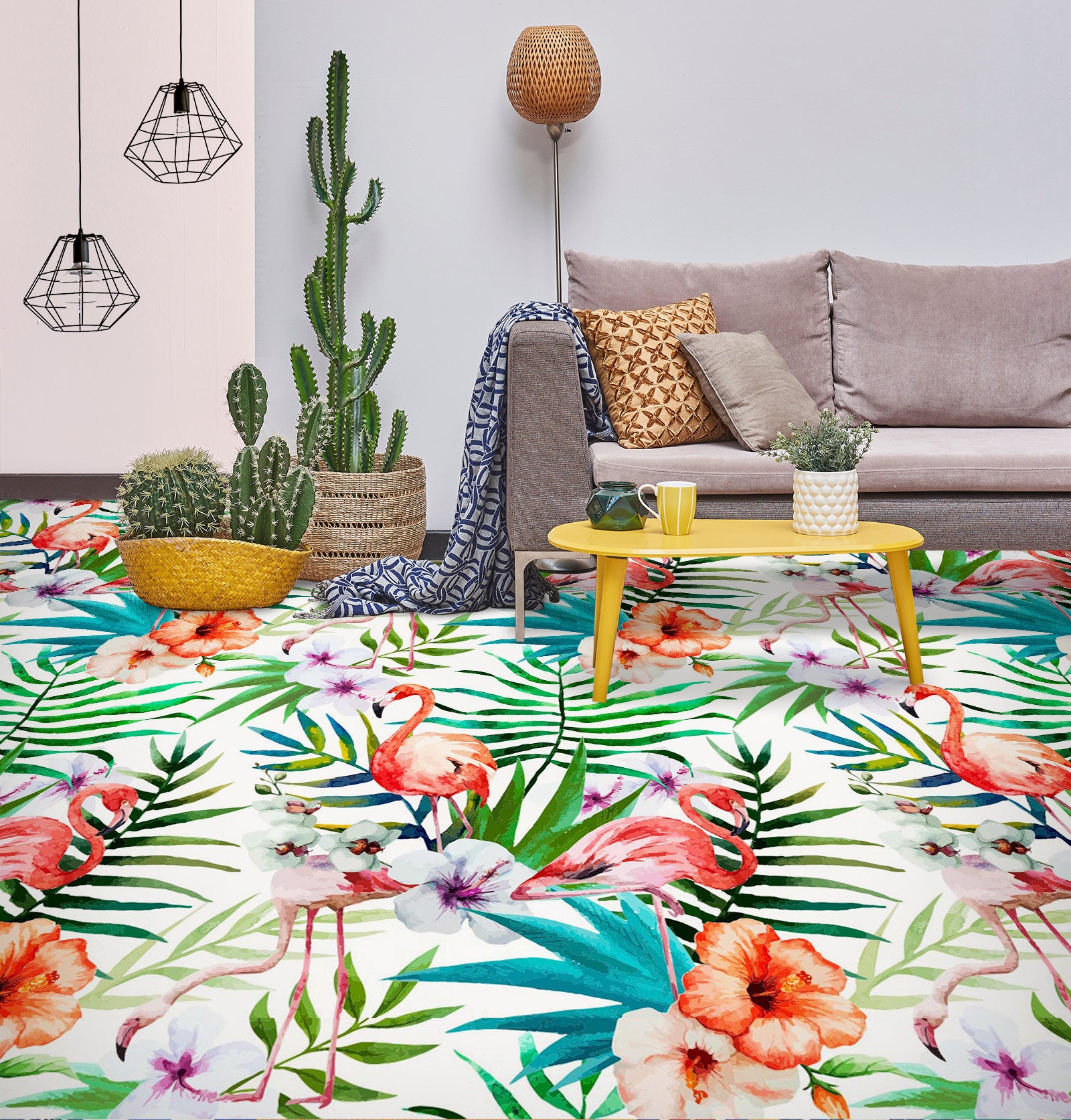 3D Cute Flamingos 1164 Floor Mural Wallpaper Murals Self-Adhesive Removable Print Epoxy