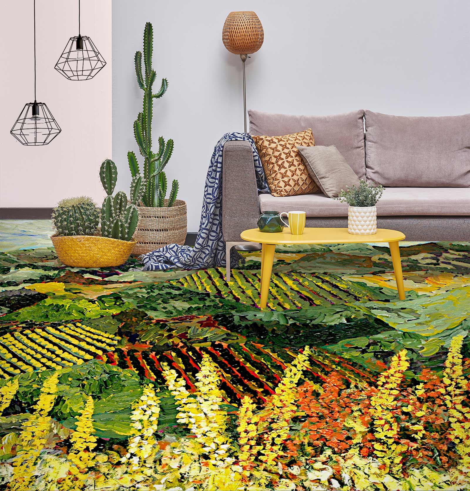 3D Field Flower Painting 9532 Allan P. Friedlander Floor Mural Wallpaper Murals Self-Adhesive Removable Print Epoxy