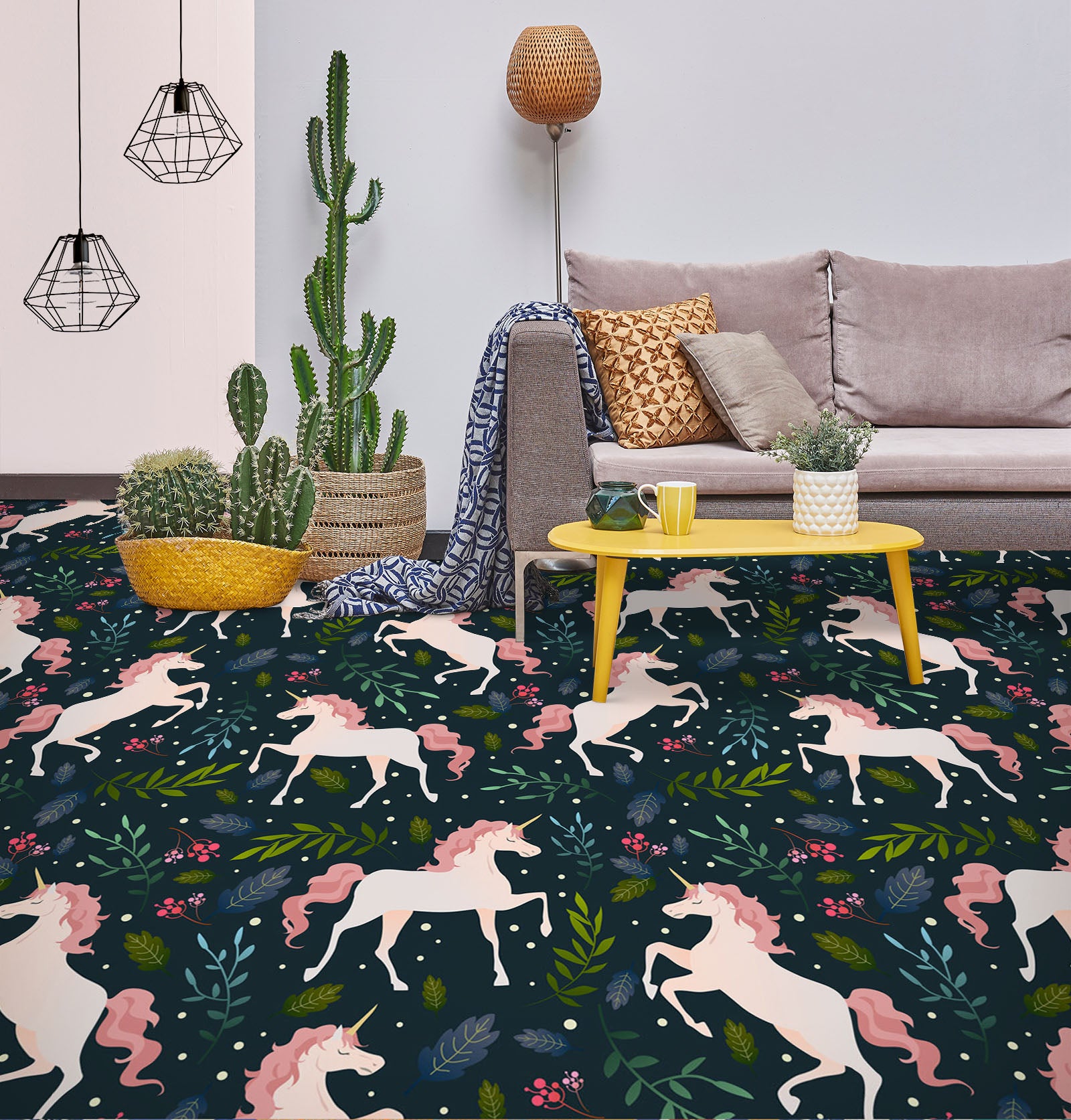 3D Graceful Unicorns 1246 Floor Mural Wallpaper Murals Self-Adhesive Removable Print Epoxy