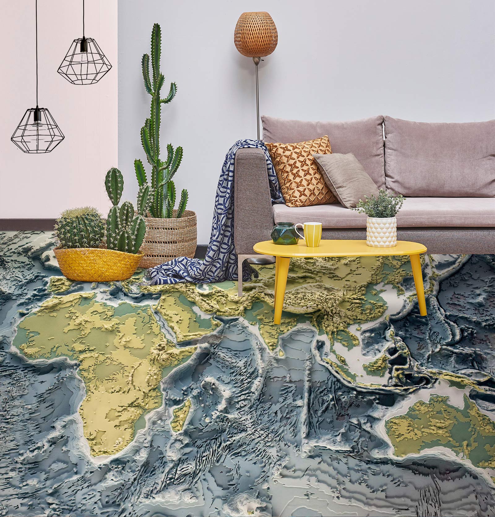 3D Map Oil Painting 672 Floor Mural Wallpaper Murals Rug & Mat Print Epoxy waterproof bath floor
