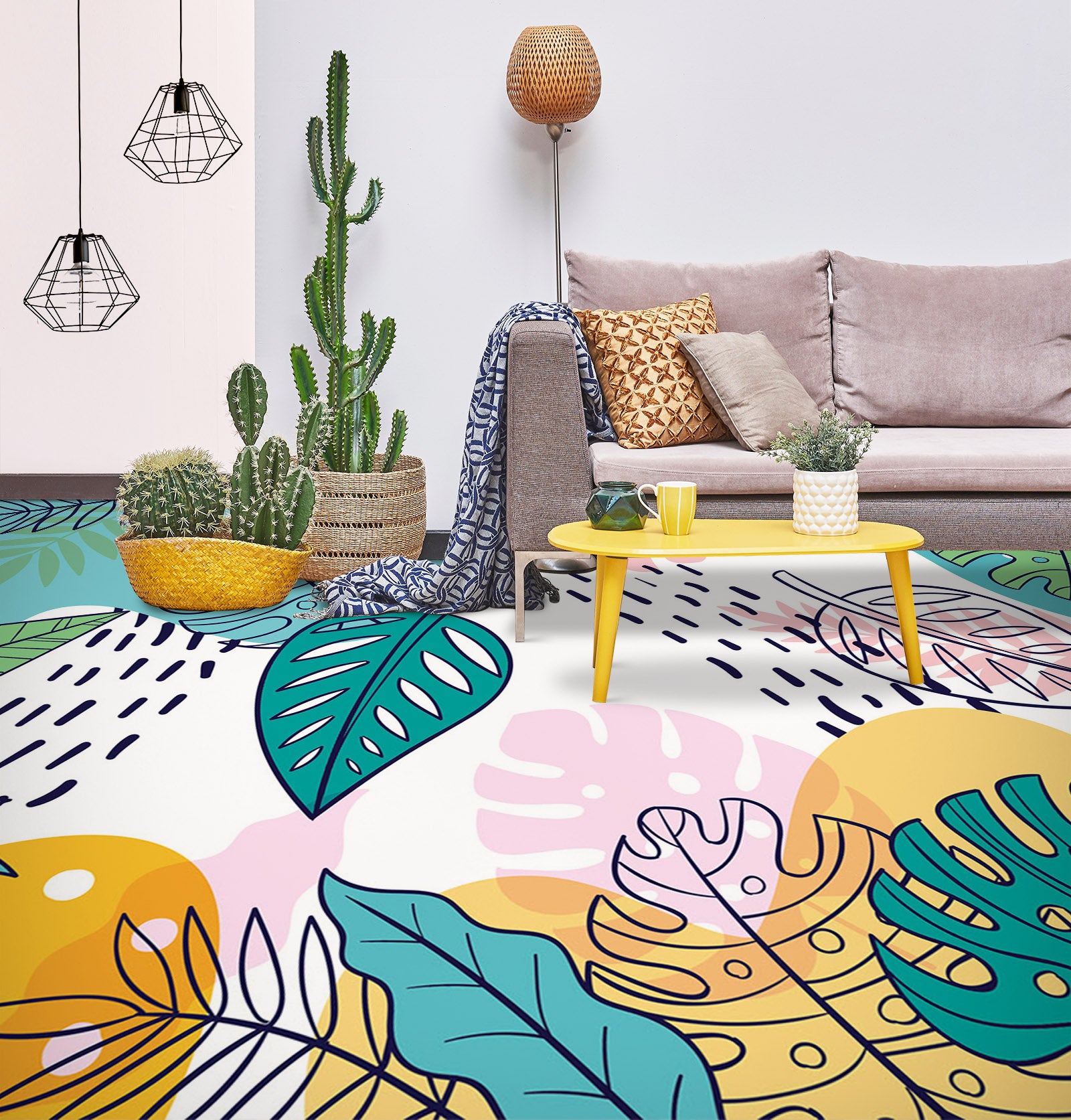 3D Wide Leaf Art 1279 Floor Mural Wallpaper Murals Self-Adhesive Removable Print Epoxy