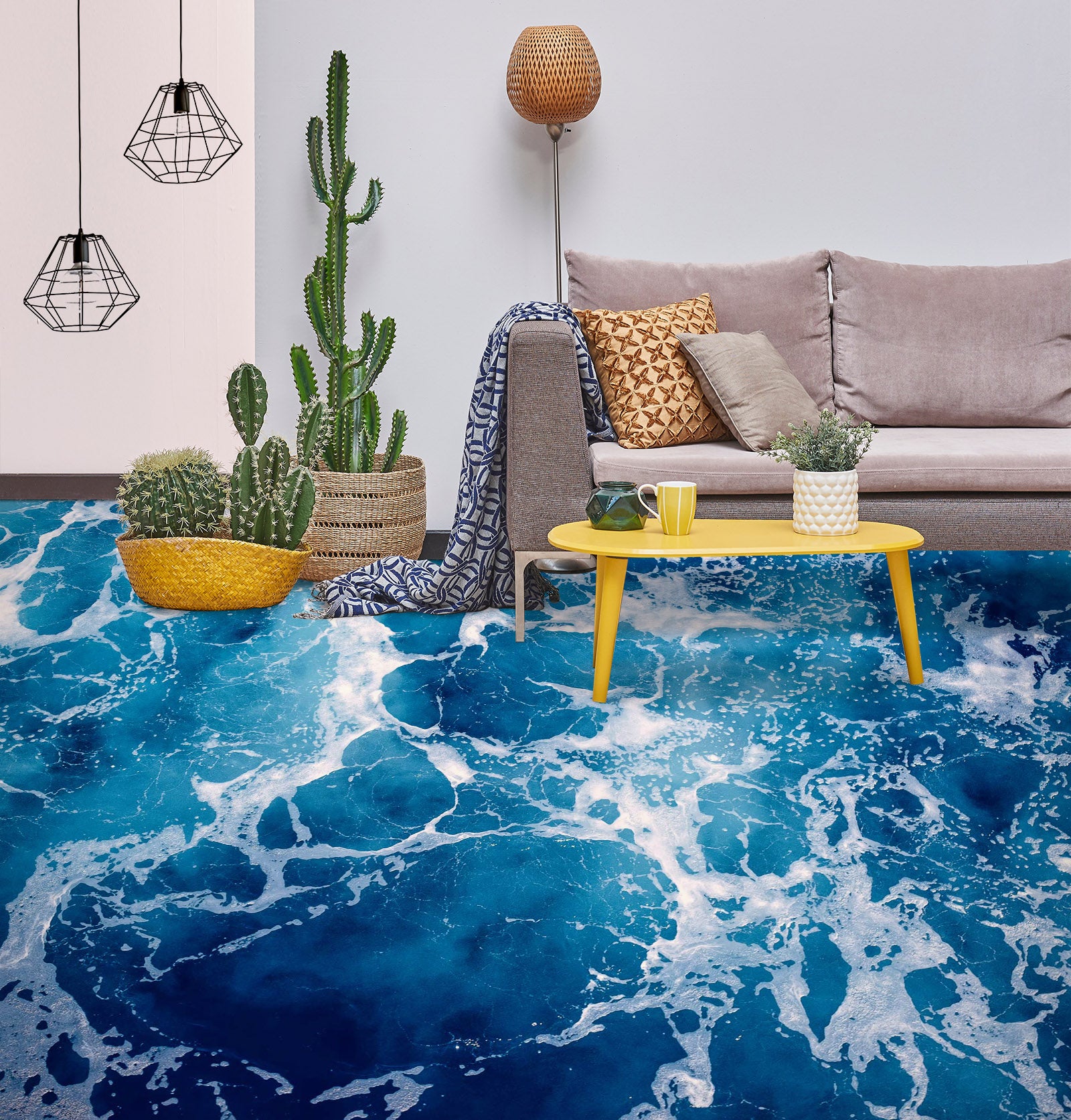 3D Blue Water Art 134 Floor Mural Wallpaper Murals Rug & Mat Print Epoxy waterproof bath floor