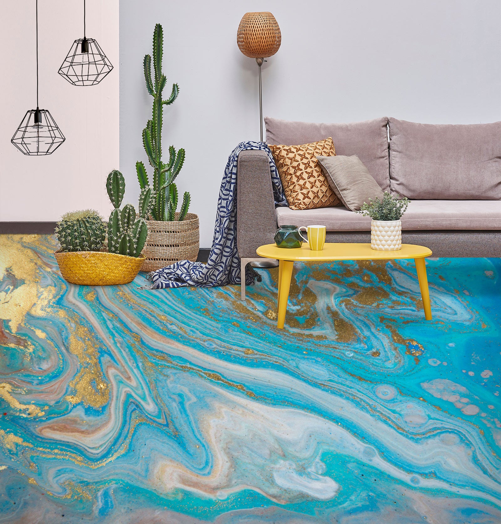 3D Fantasy Blue Texture 1121 Floor Mural Wallpaper Murals Self-Adhesive Removable Print Epoxy