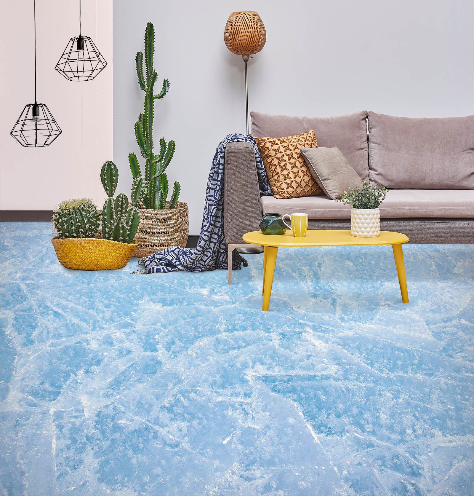 3D Gentle Light Blue 1433 Floor Mural Wallpaper Murals Self-Adhesive Removable Print Epoxy